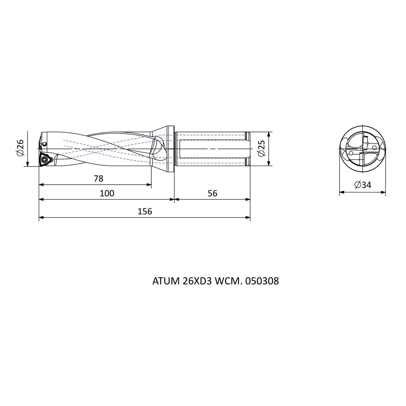 ATUM 26XD3 WCM. 050308 &mdash; dimensioned drawing