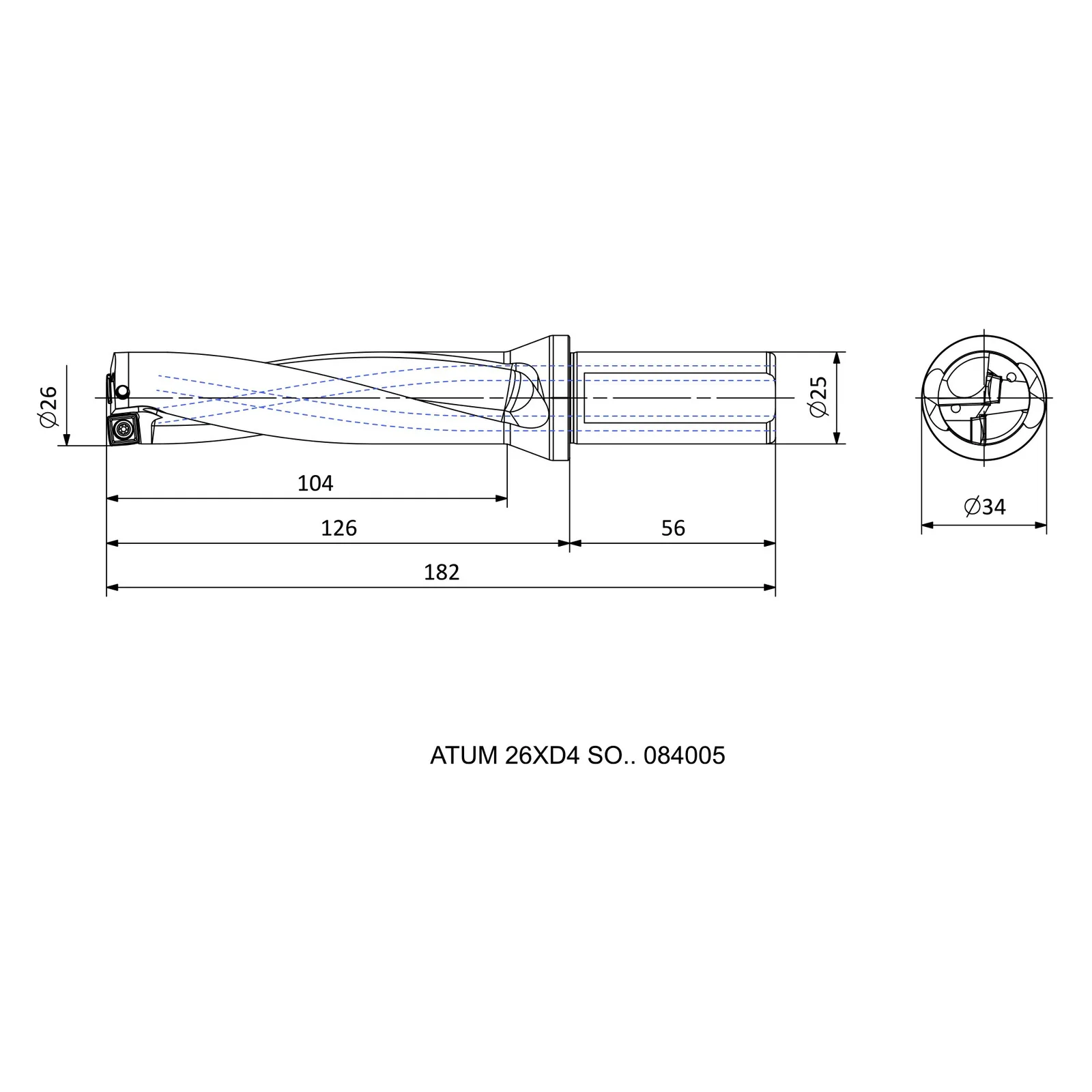 ATUM 26XD4 SO.. 084005 &mdash; dimensioned drawing
