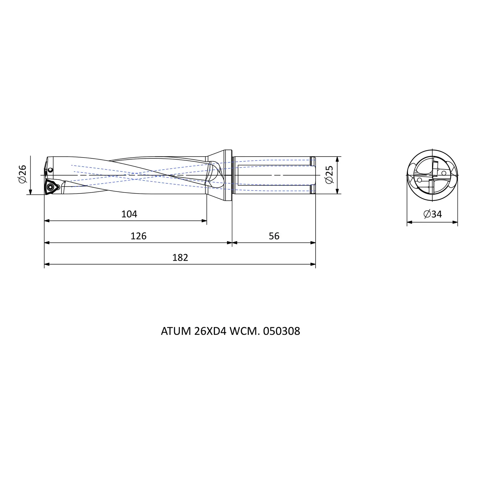ATUM 26XD4 WCM. 050308 &mdash; dimensioned drawing