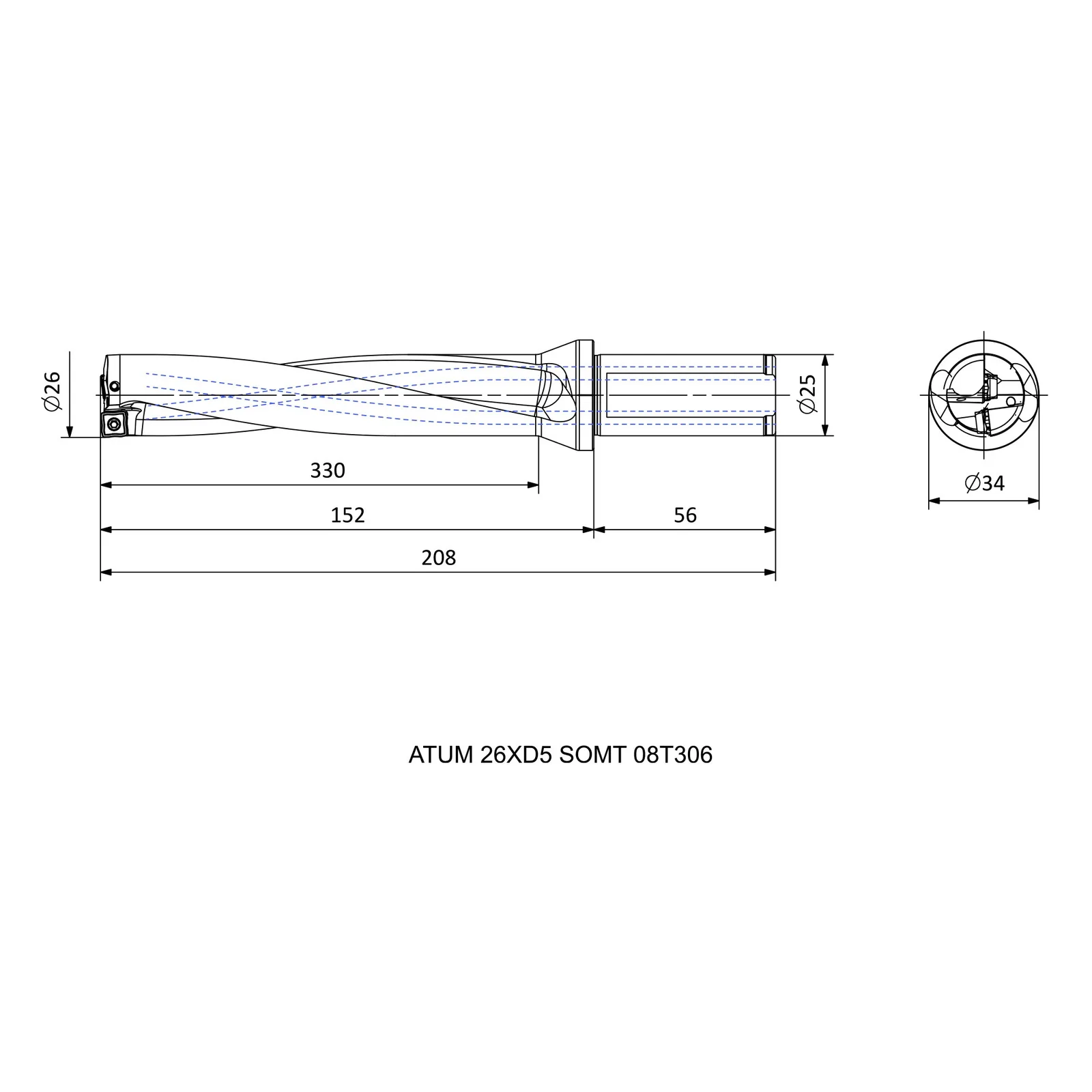 ATUM 26XD5 SOMT 08T306 &mdash; dimensioned drawing
