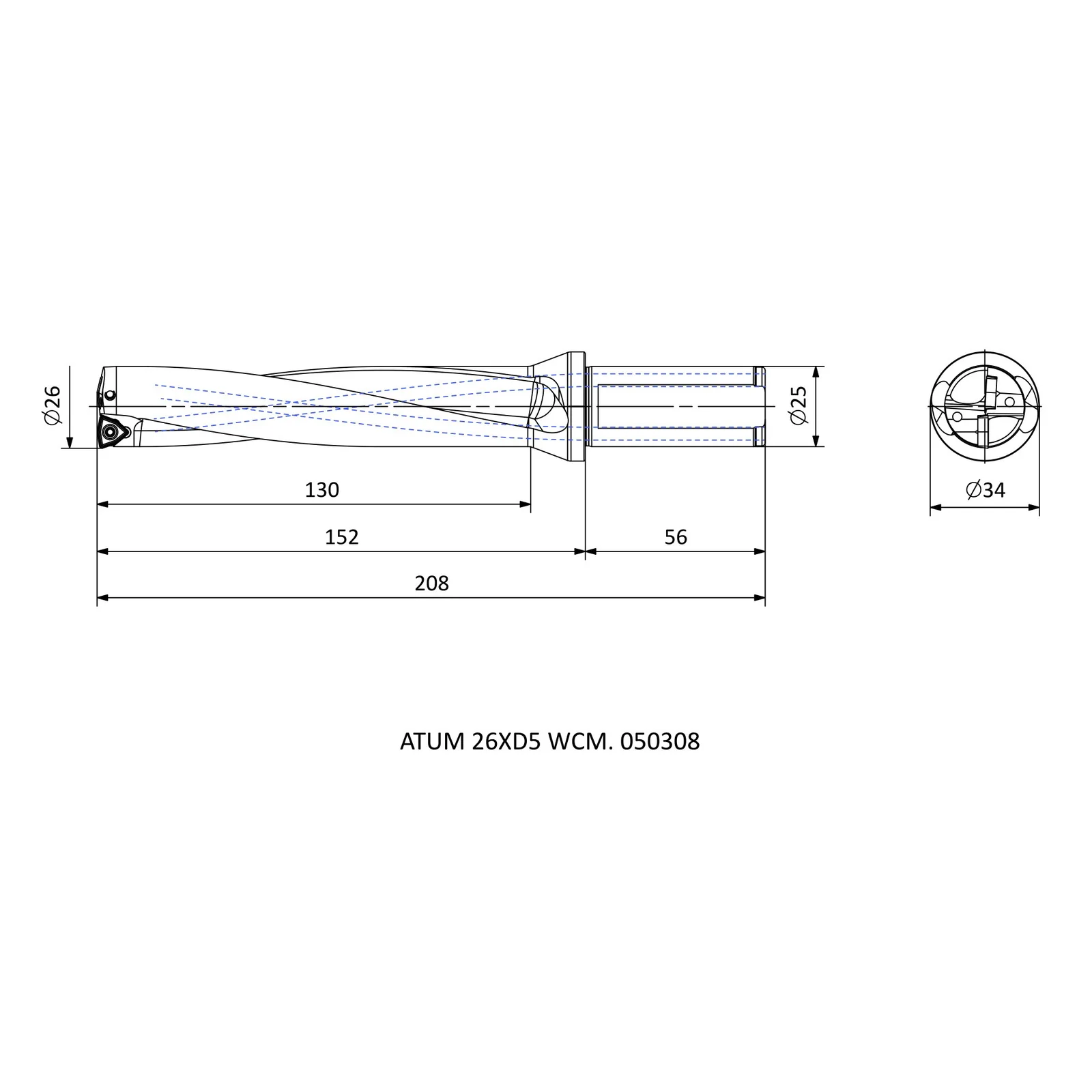 ATUM 26XD5 WCM. 050308 &mdash; dimensioned drawing