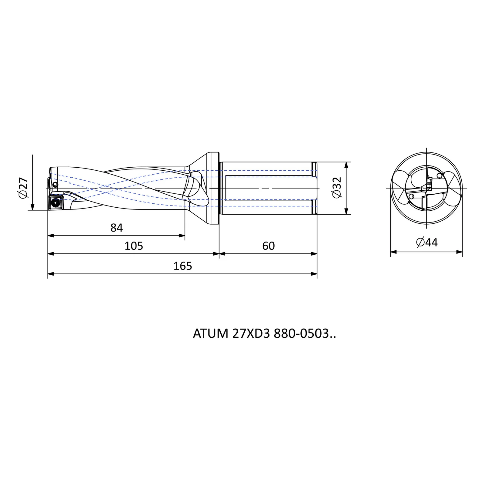 ATUM 27XD3 880-0503.. &mdash; dimensioned drawing