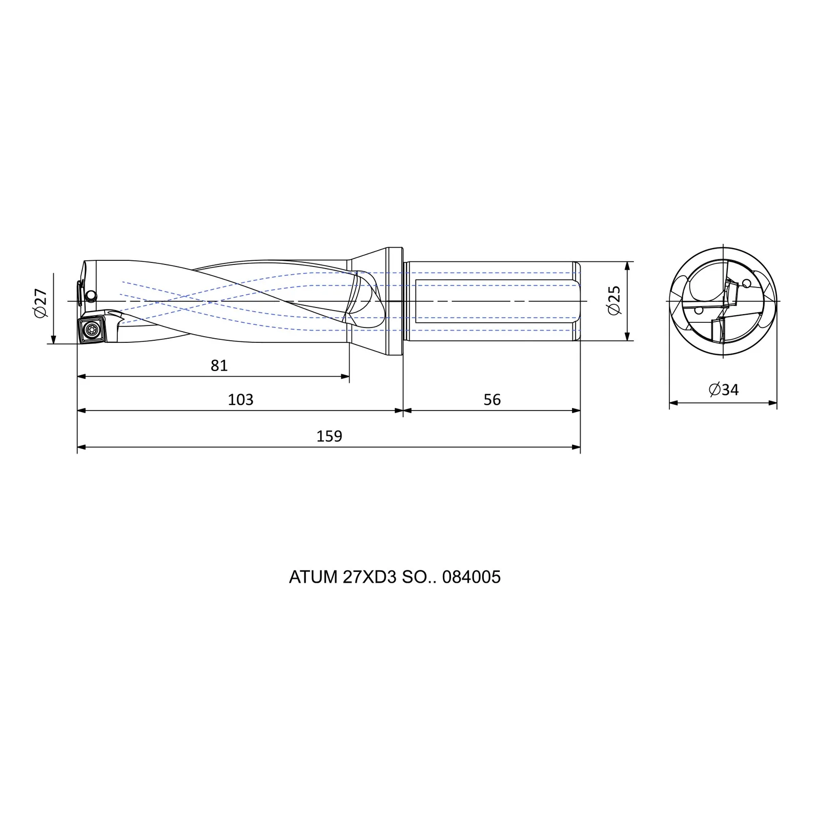ATUM 27XD3 SO.. 084005 &mdash; dimensioned drawing