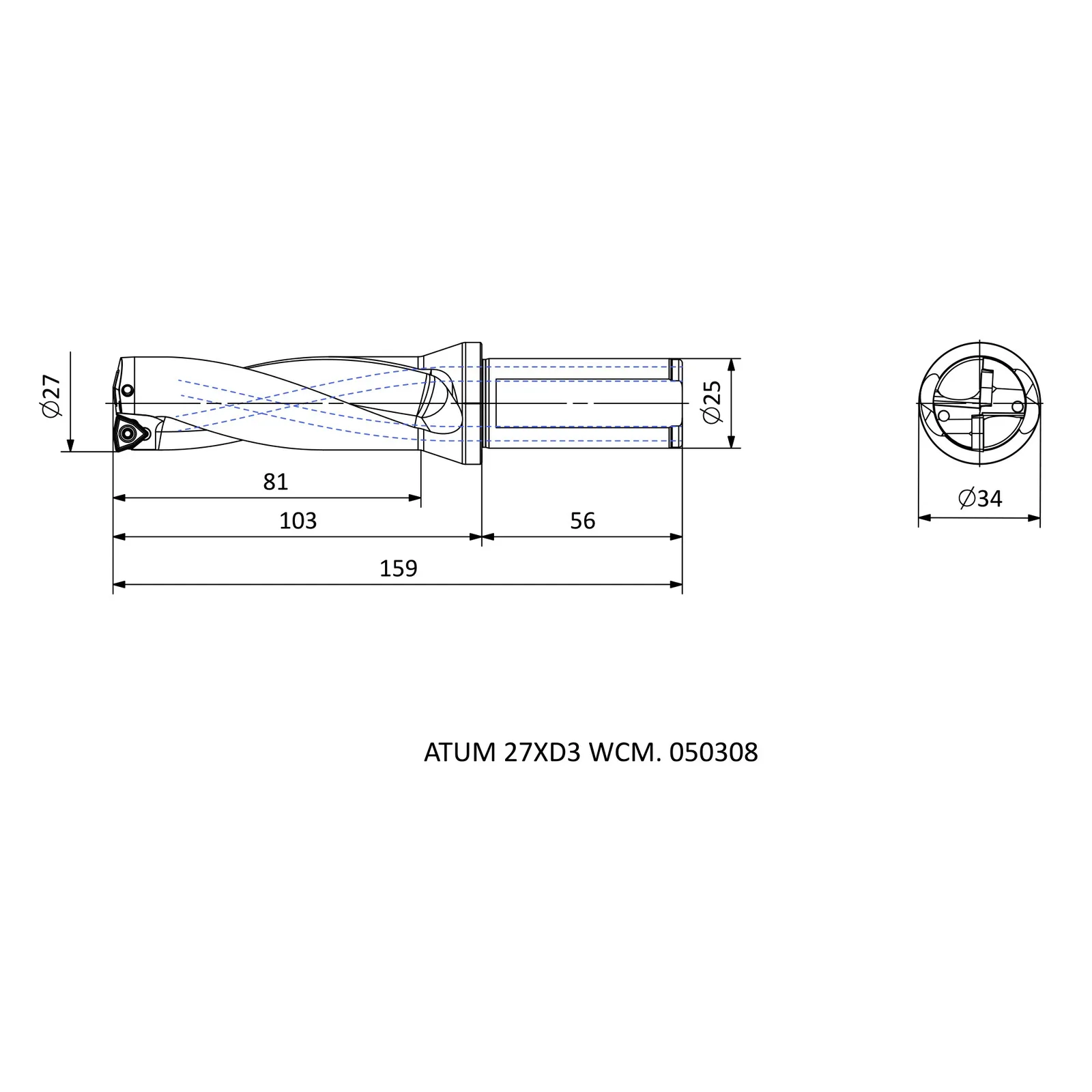ATUM 27XD3 WCM. 050308 &mdash; dimensioned drawing