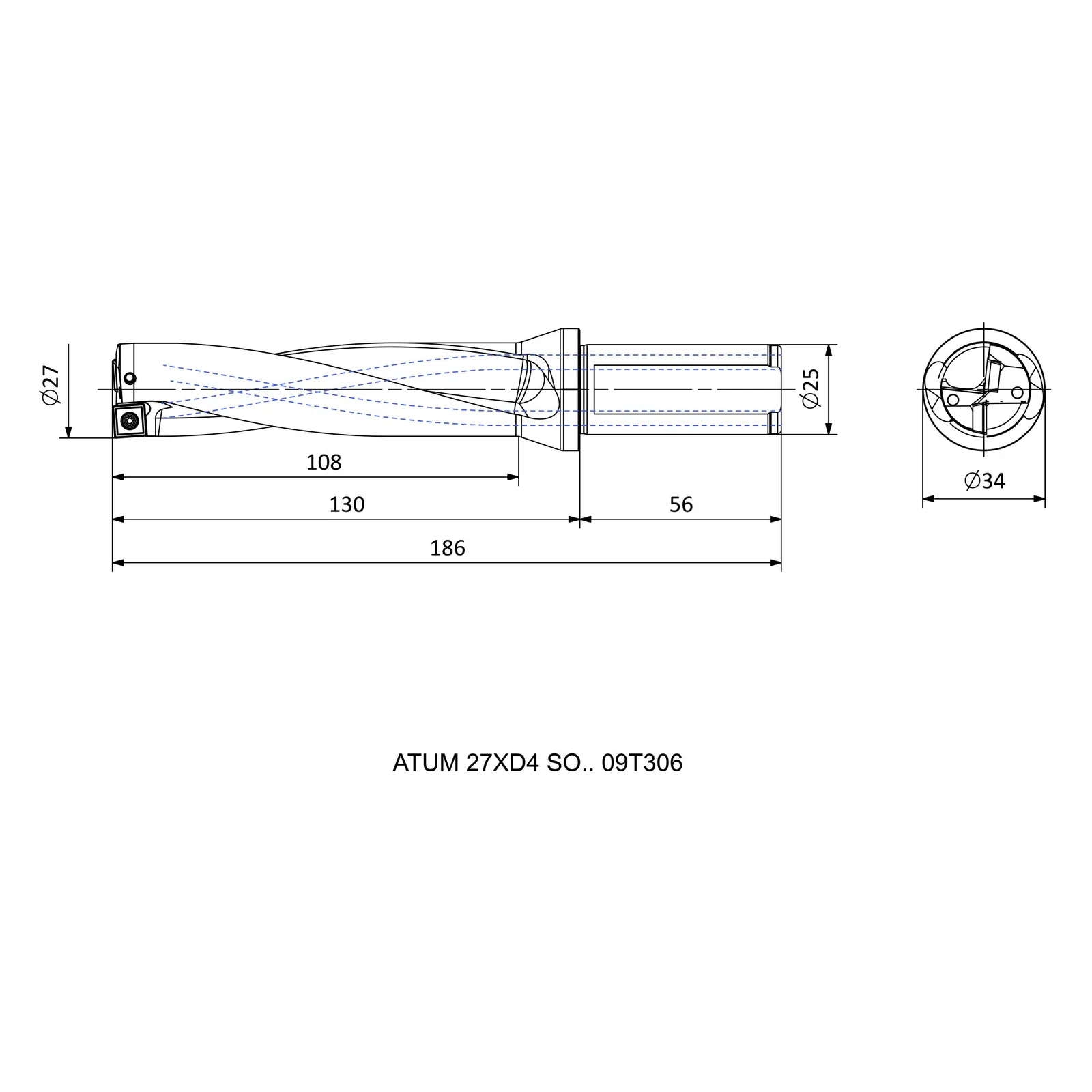ATUM 27XD4 SO.. 09T306 &mdash; dimensioned drawing