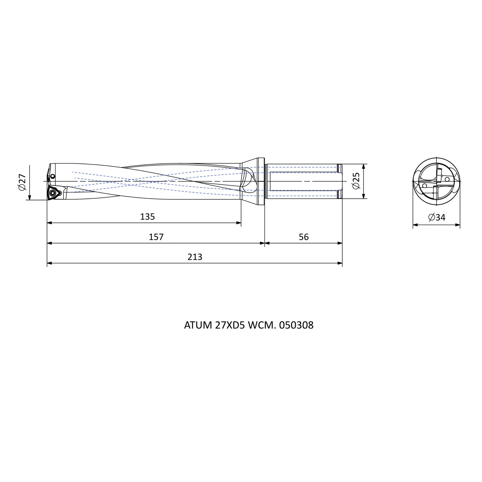 ATUM 27XD5 WCM. 050308 &mdash; dimensioned drawing
