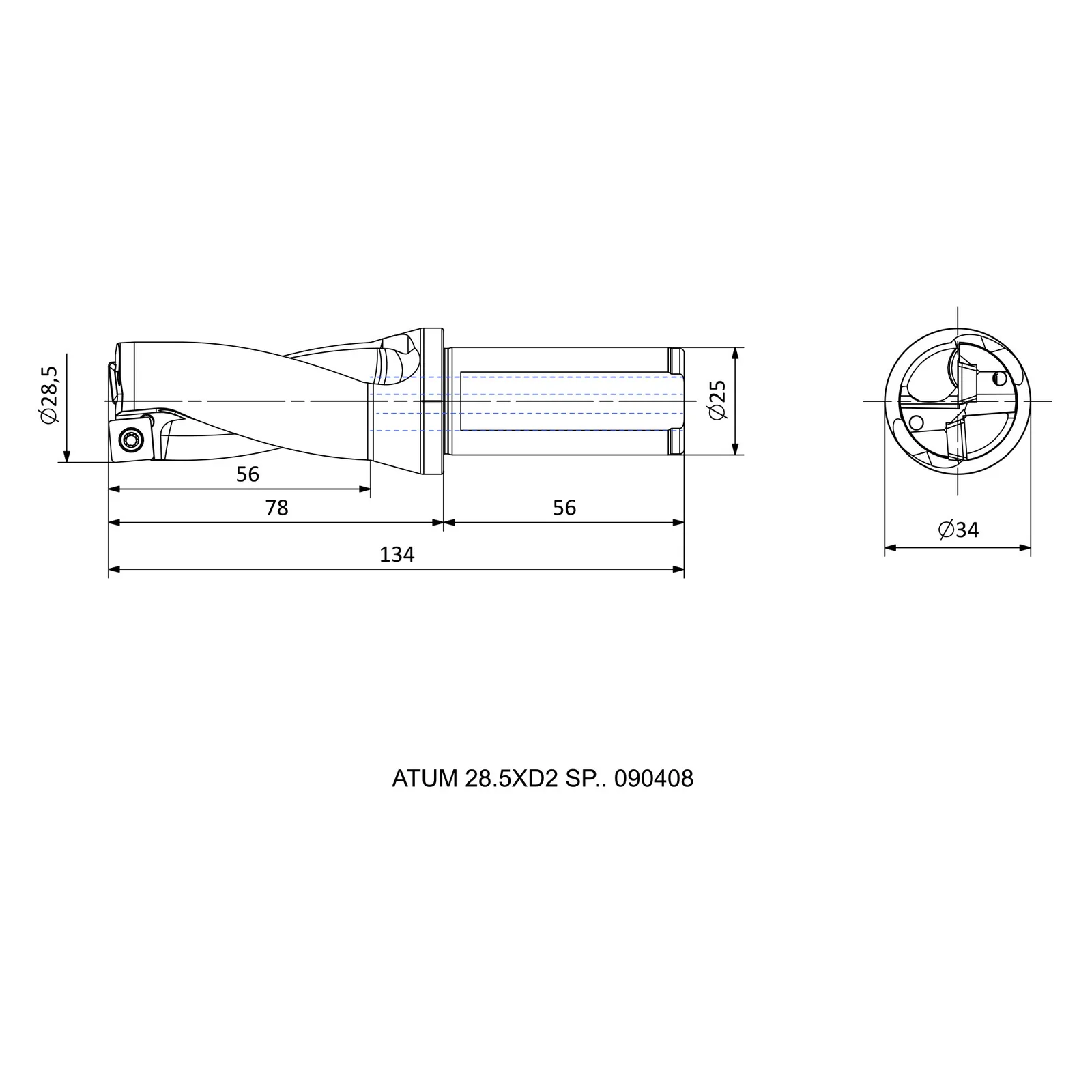 ATUM 28.5XD2 SP.. 090408 &mdash; dimensioned drawing