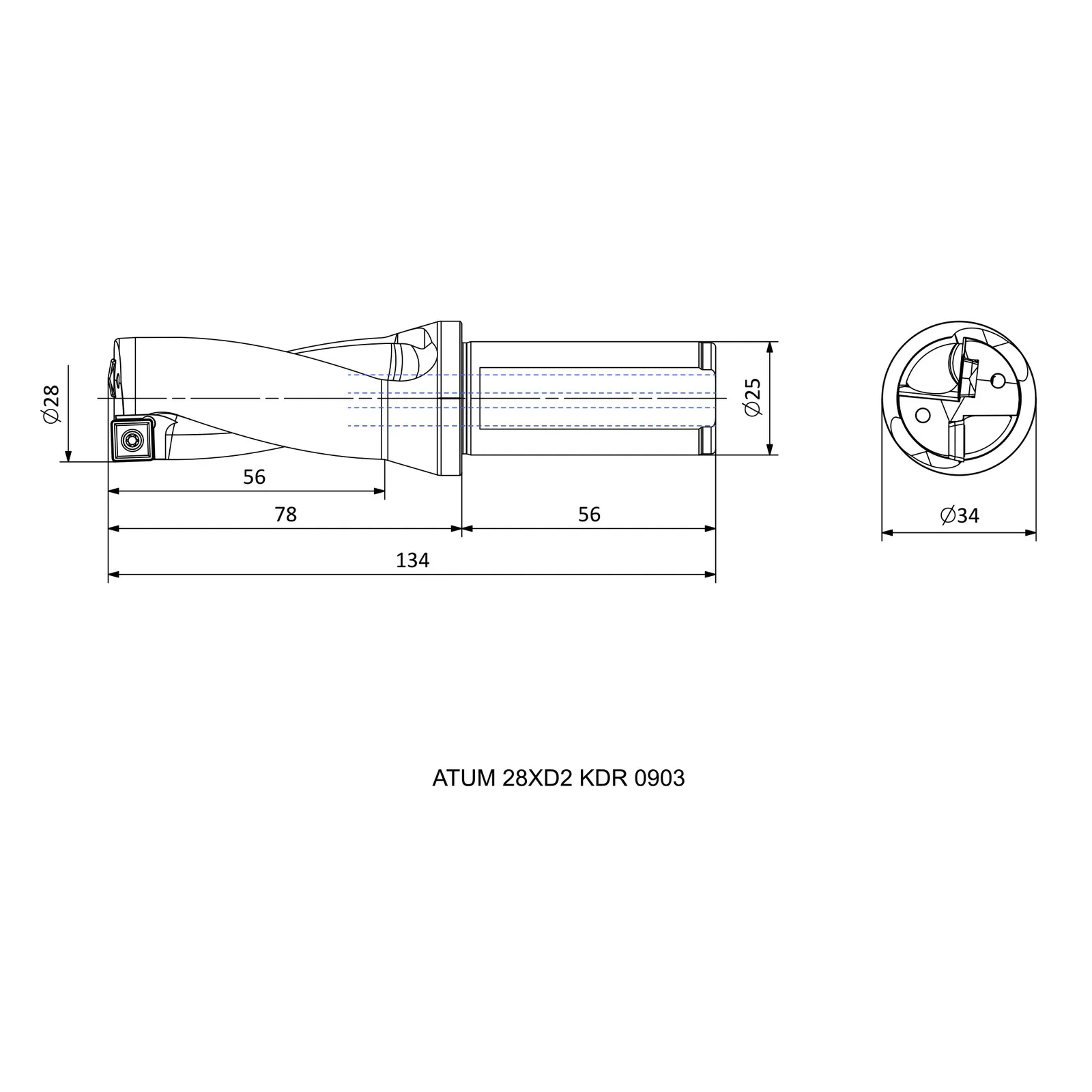 ATUM 28XD2 KDR 0903.. &mdash; dimensioned drawing