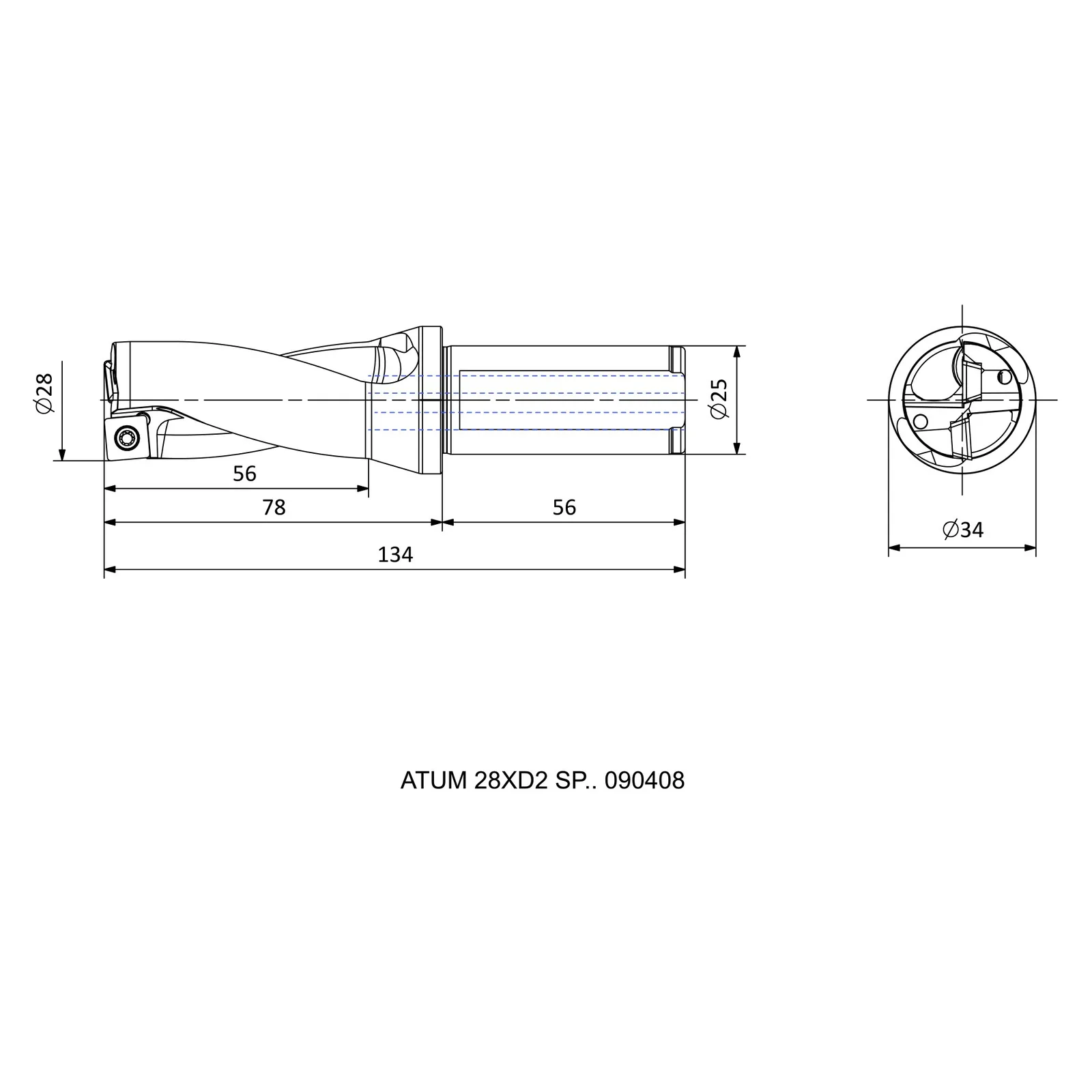 ATUM 28XD2 SP.. 090408 &mdash; dimensioned drawing