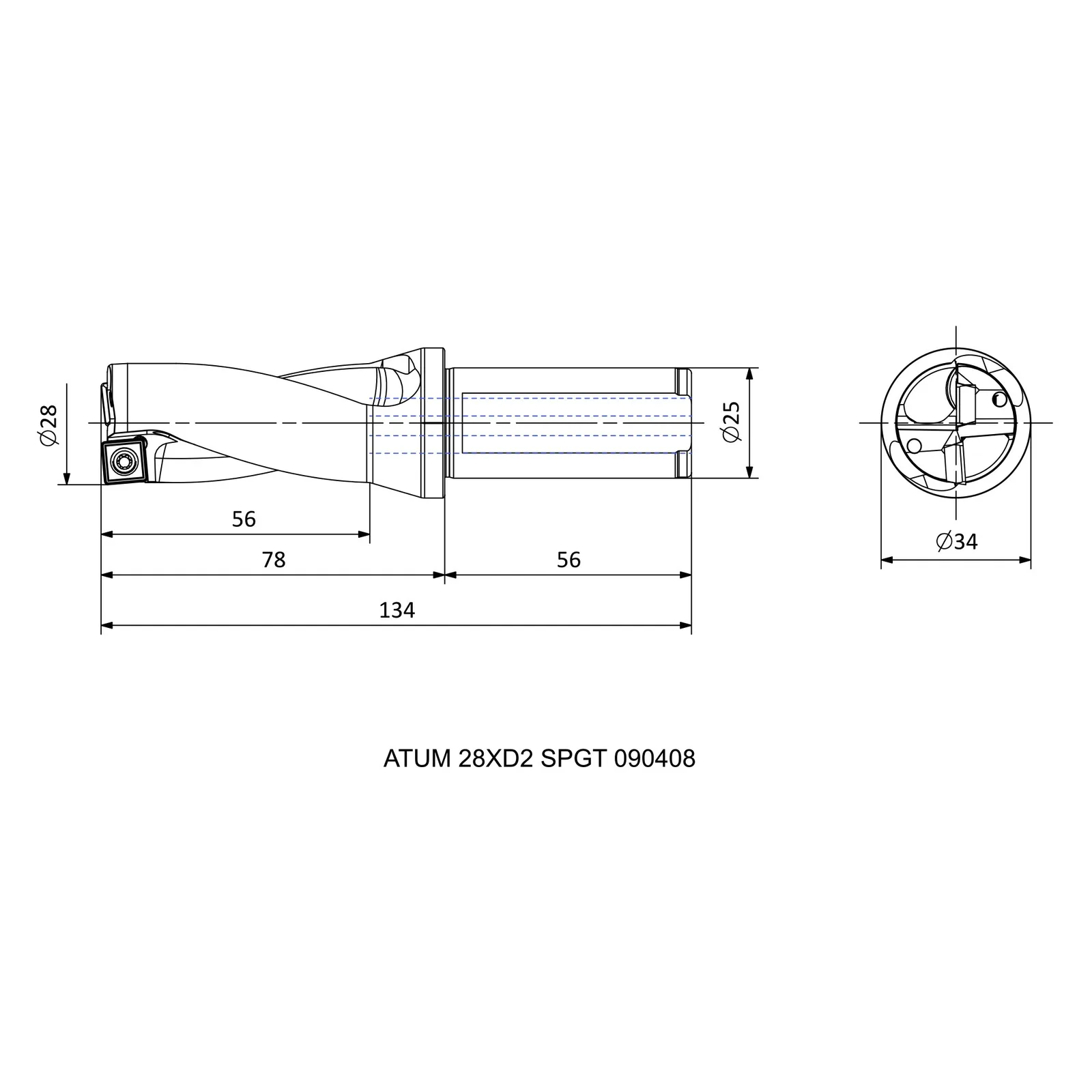 ATUM 28XD2 SPGT 090408 &mdash; dimensioned drawing