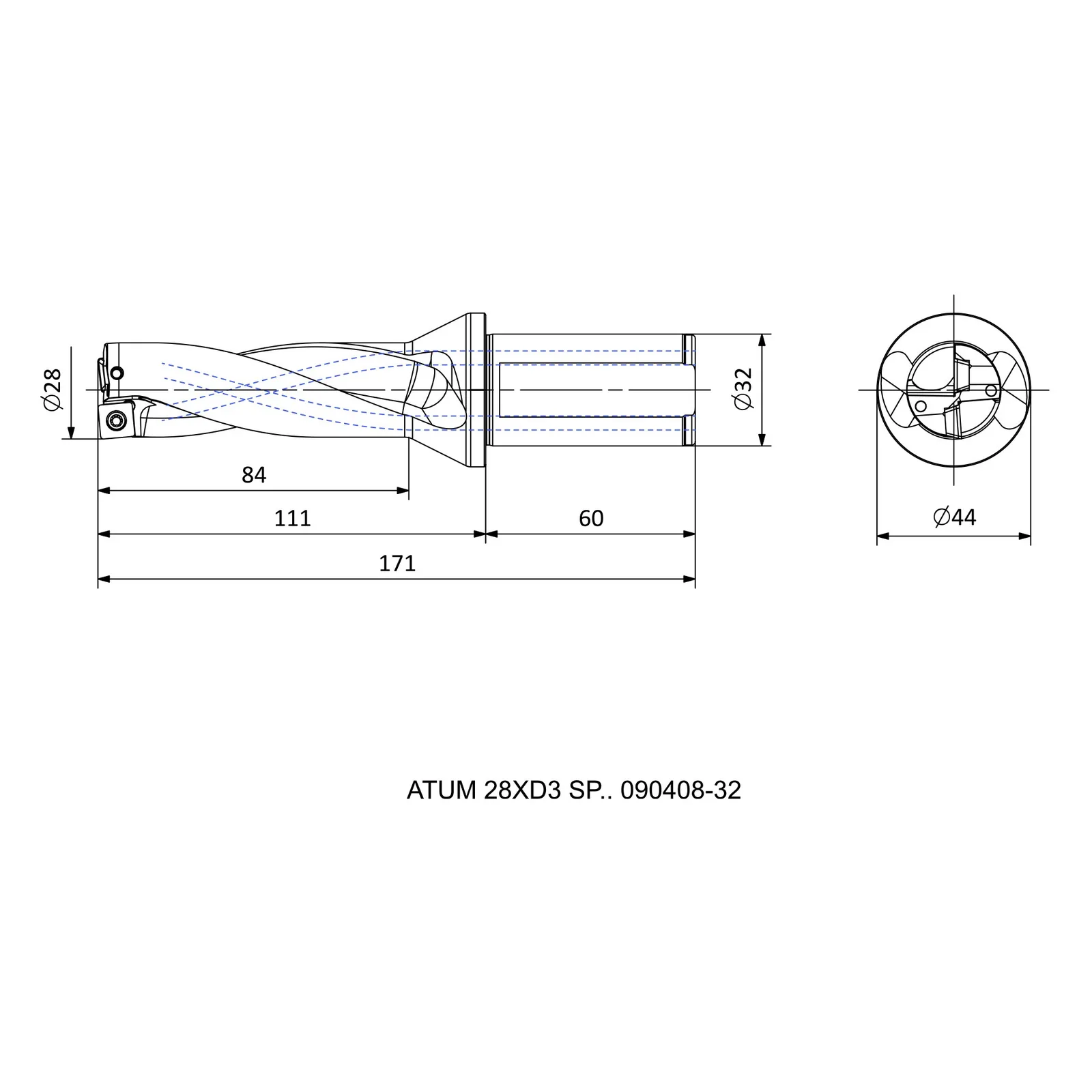 ATUM 28XD3 SP.. 090408-32 &mdash; dimensioned drawing