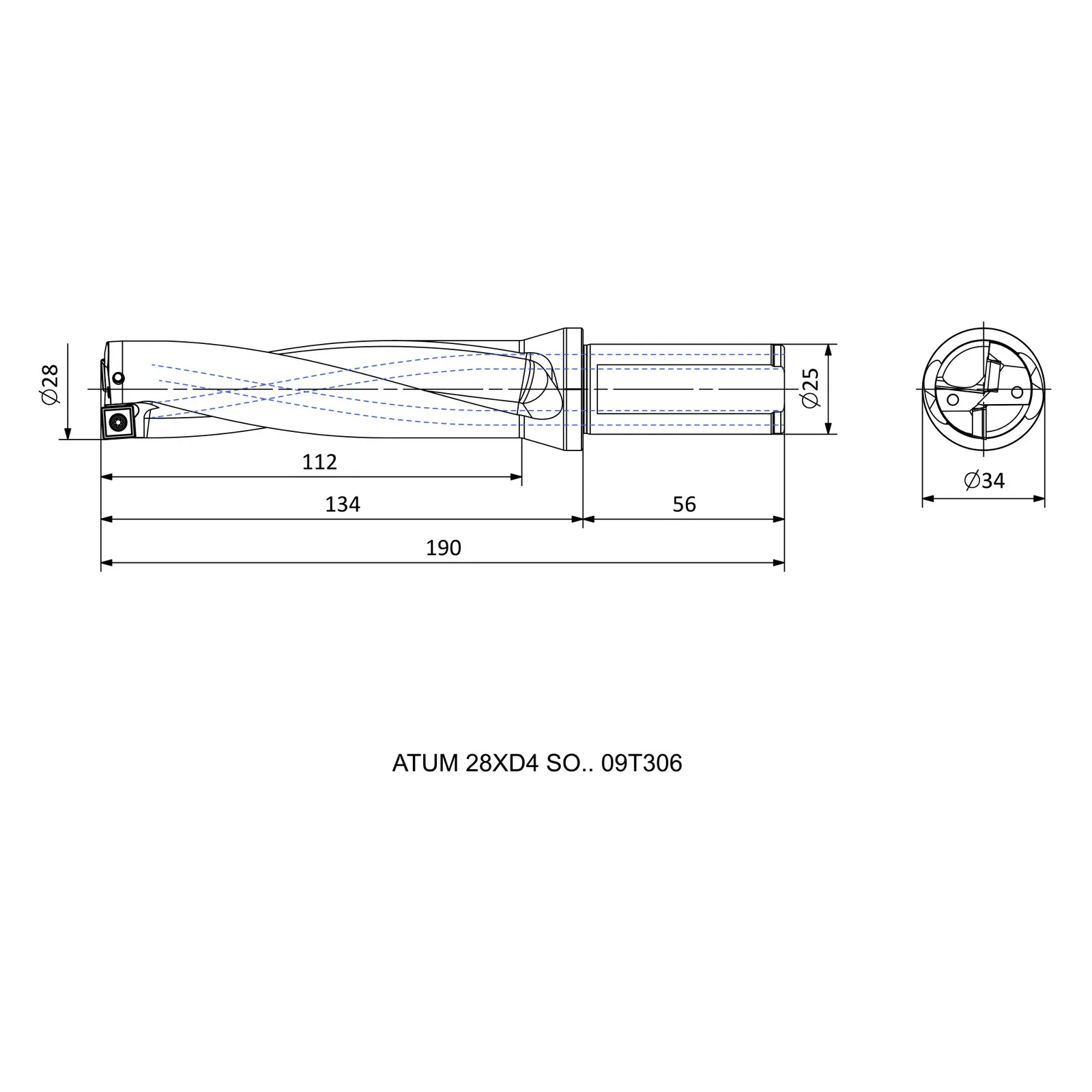 ATUM 28XD4 SO.. 09T306 &mdash; dimensioned drawing