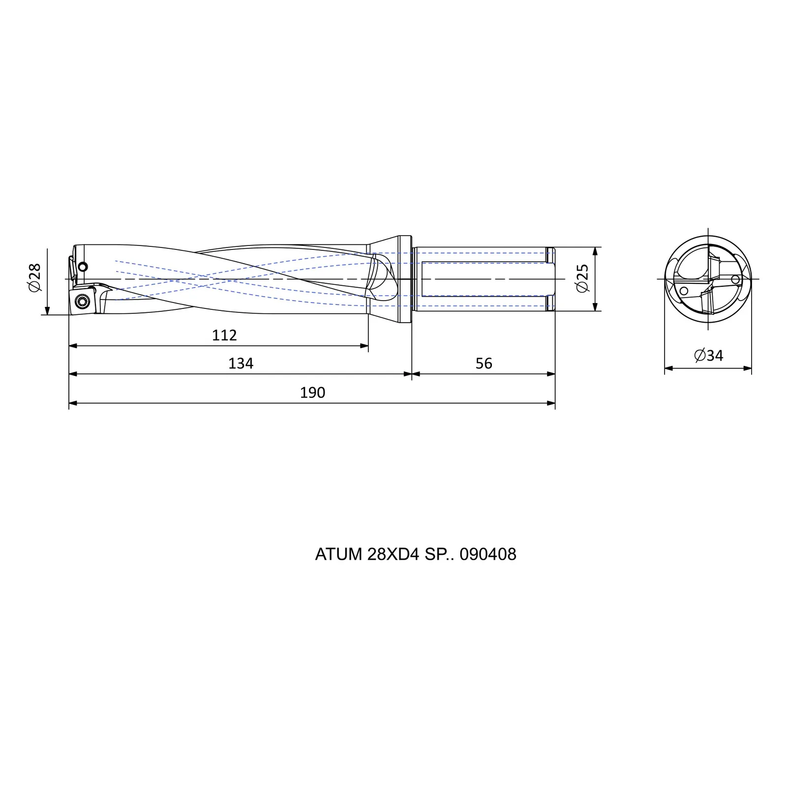 ATUM 28XD4 SP.. 090408 &mdash; dimensioned drawing