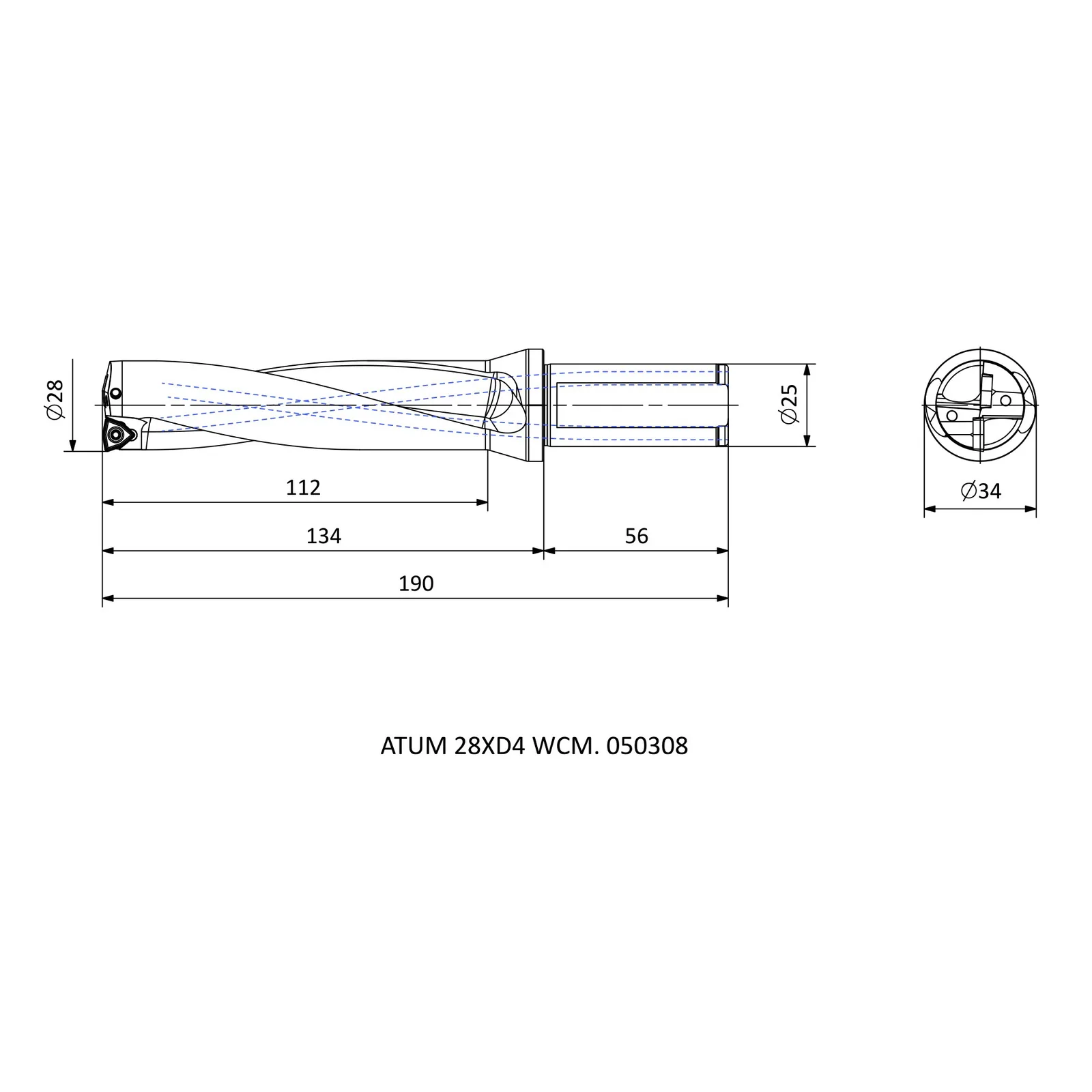 ATUM 28XD4 WCM. 050308 &mdash; dimensioned drawing