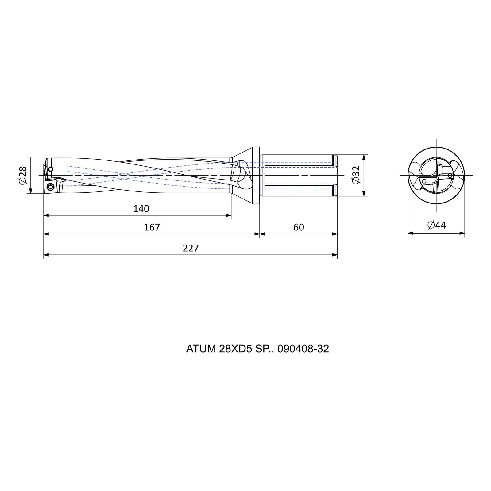 ATUM 28XD5 SP.. 090408-32 &mdash; dimensioned drawing