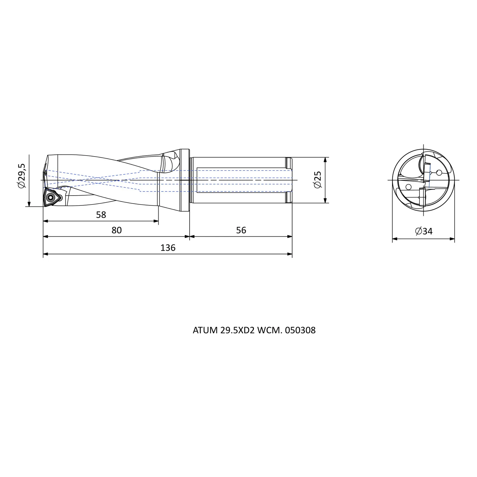 ATUM 29.5XD2 WCM. 050308 &mdash; dimensioned drawing