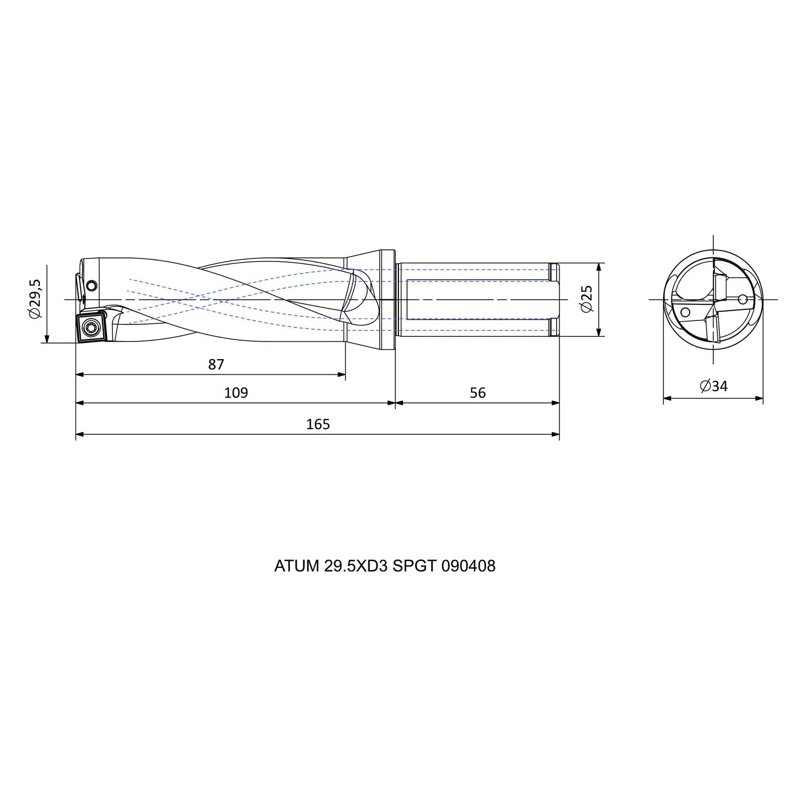 ATUM 29.5XD3 SPGT 090408 &mdash; dimensioned drawing
