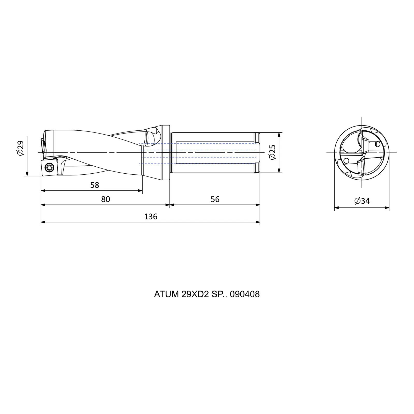 ATUM 29XD2 SP.. 090408 &mdash; dimensioned drawing