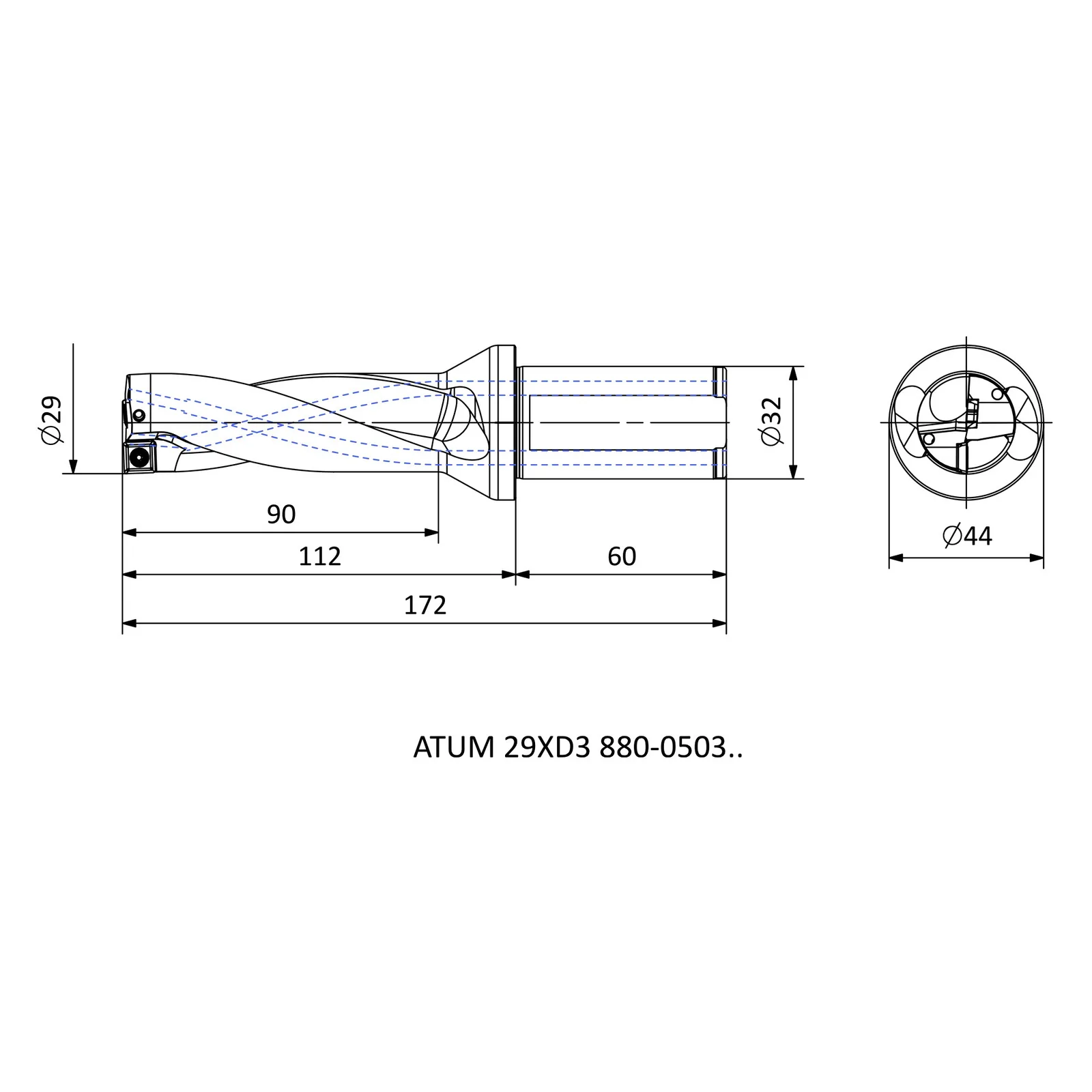 ATUM 29XD3 880-0503.. &mdash; dimensioned drawing
