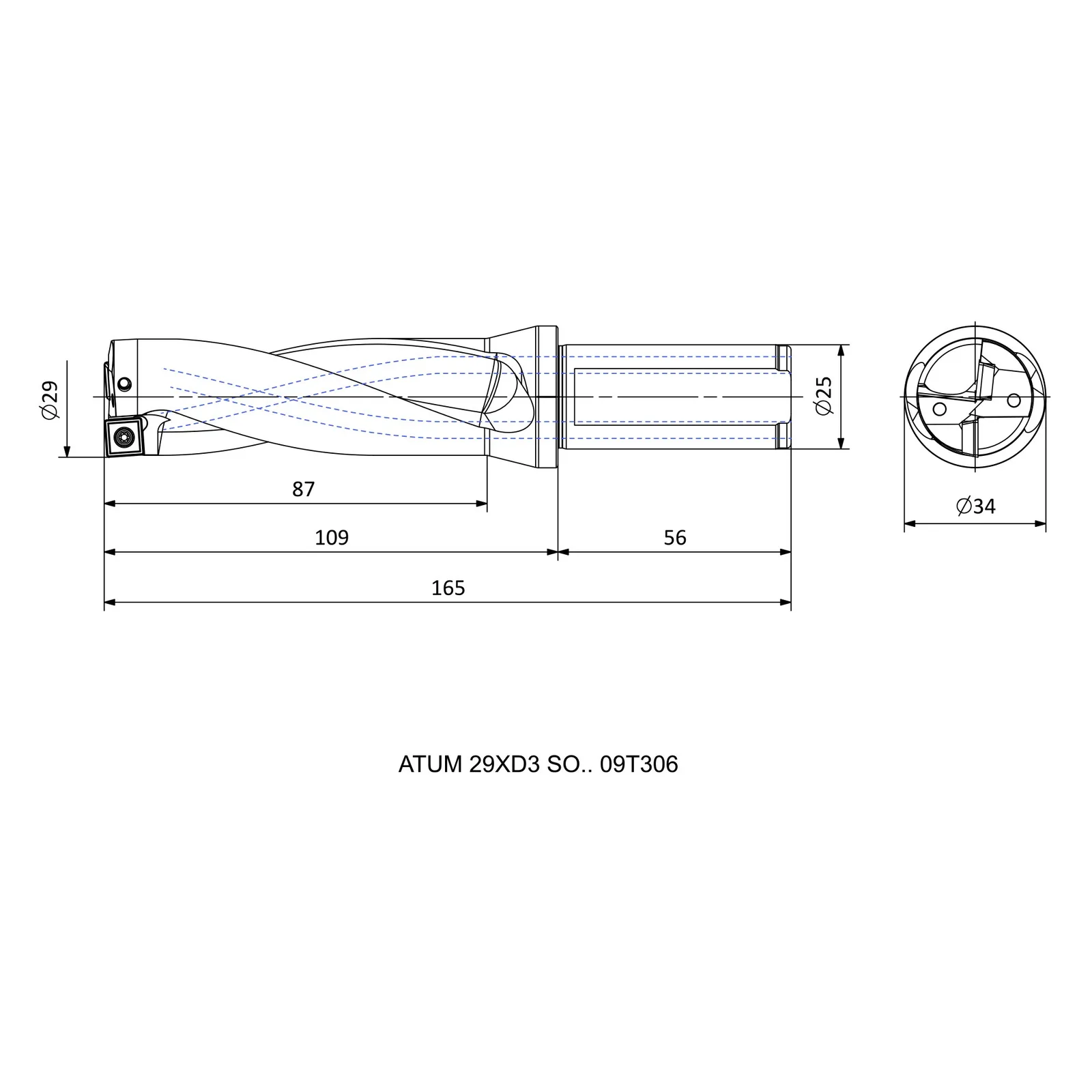 ATUM 29XD3 SO.. 09T306 &mdash; dimensioned drawing