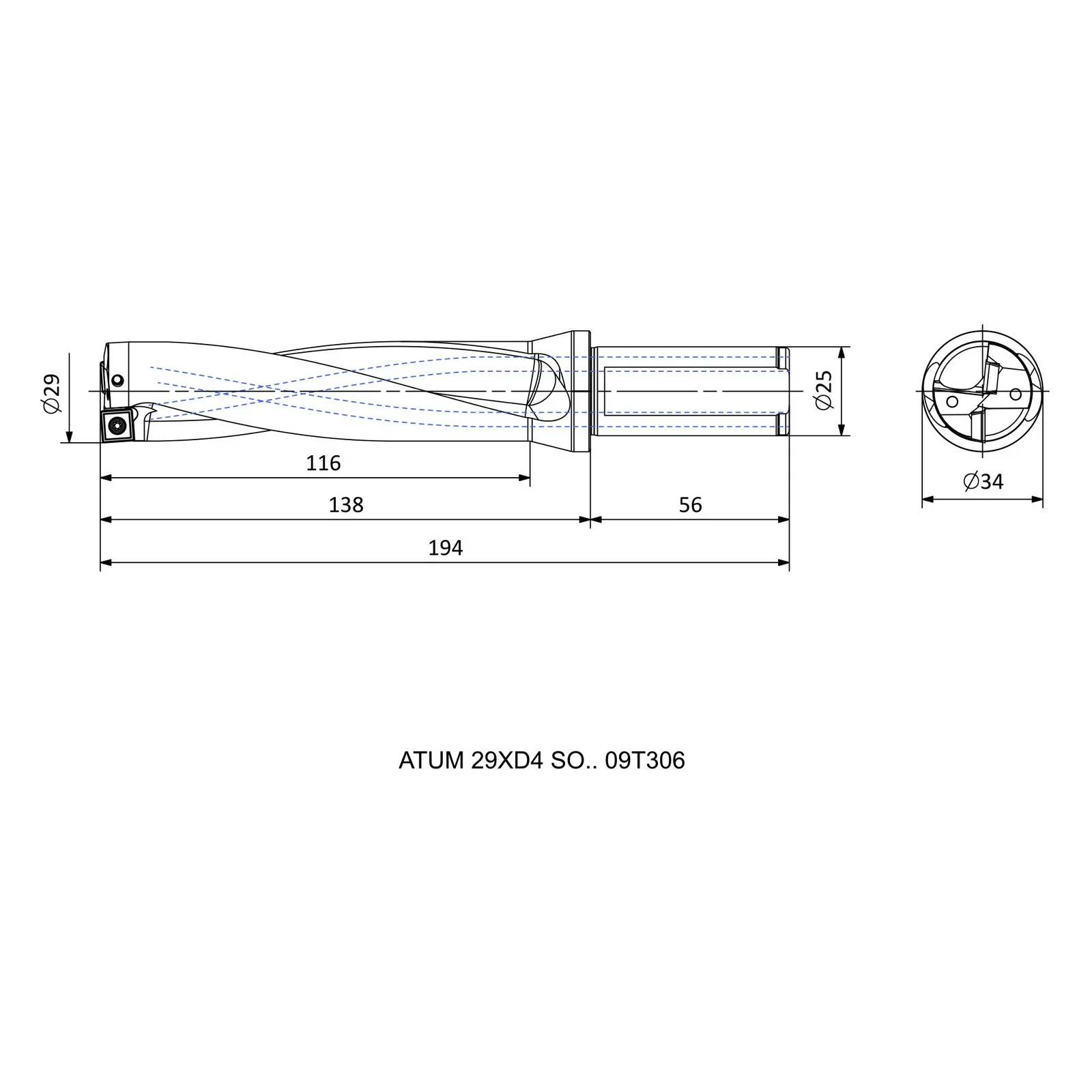 ATUM 29XD4 SO.. 09T306 &mdash; dimensioned drawing