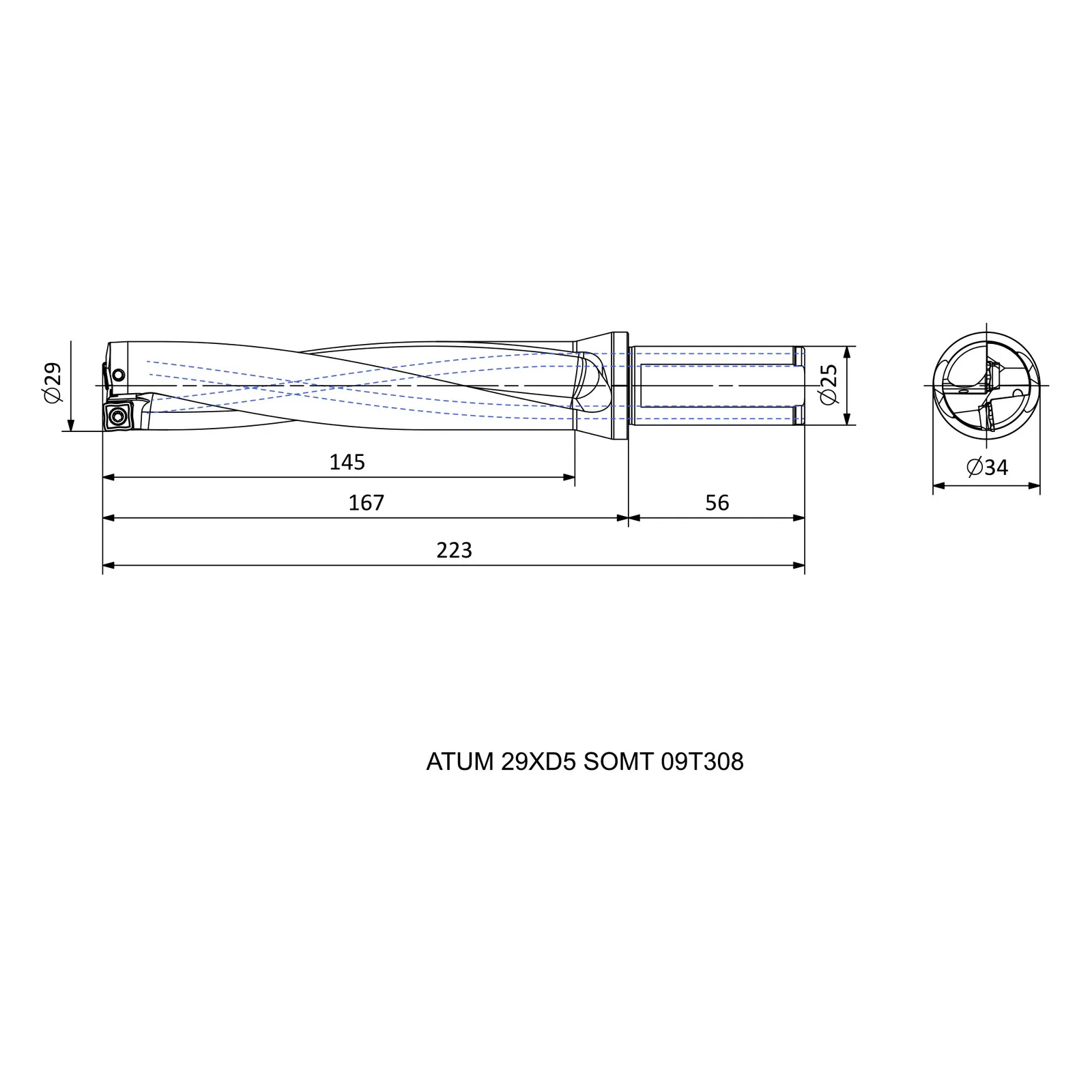 ATUM 29XD5 SOMT 09T308 &mdash; dimensioned drawing