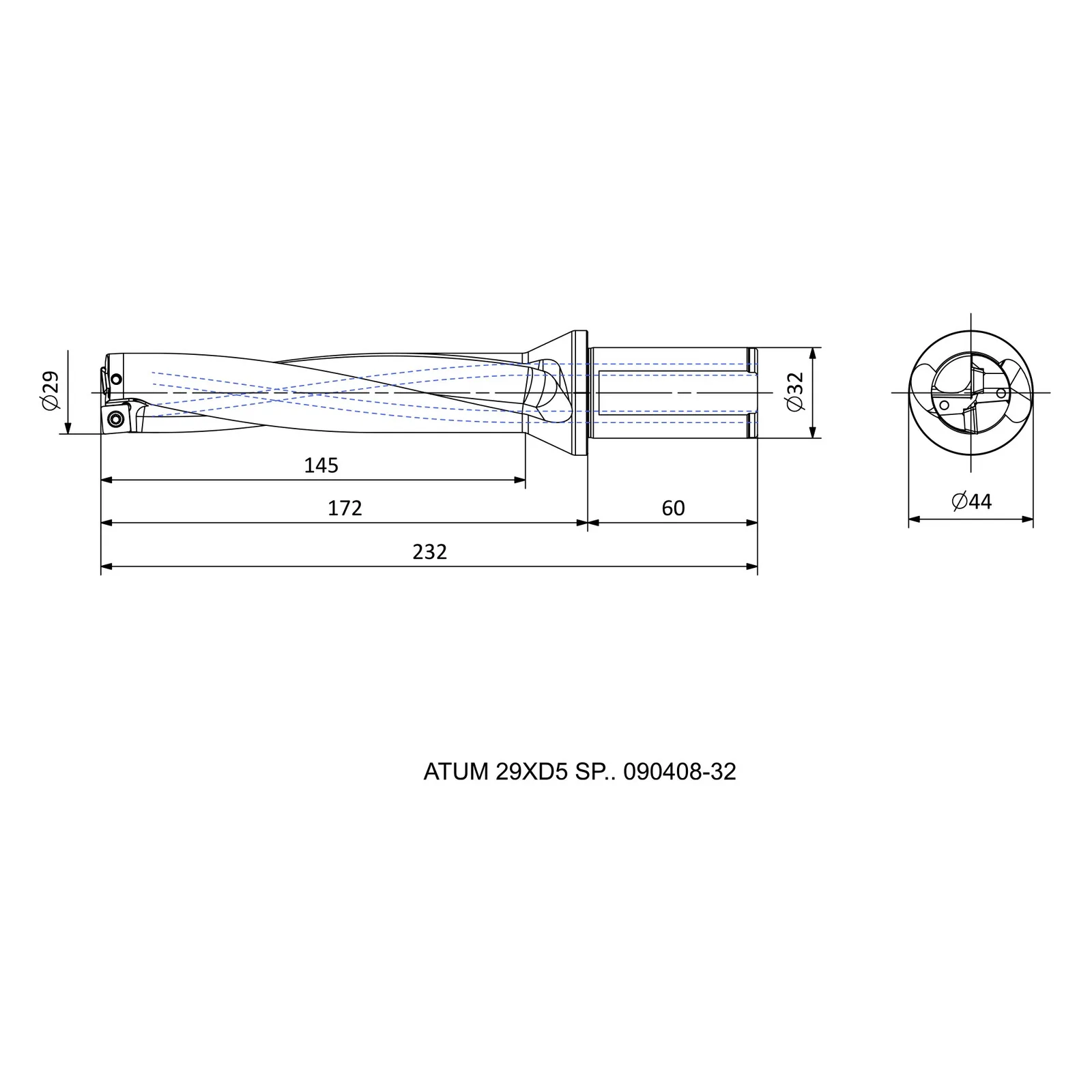 ATUM 29XD5 SP.. 090408-32 &mdash; dimensioned drawing