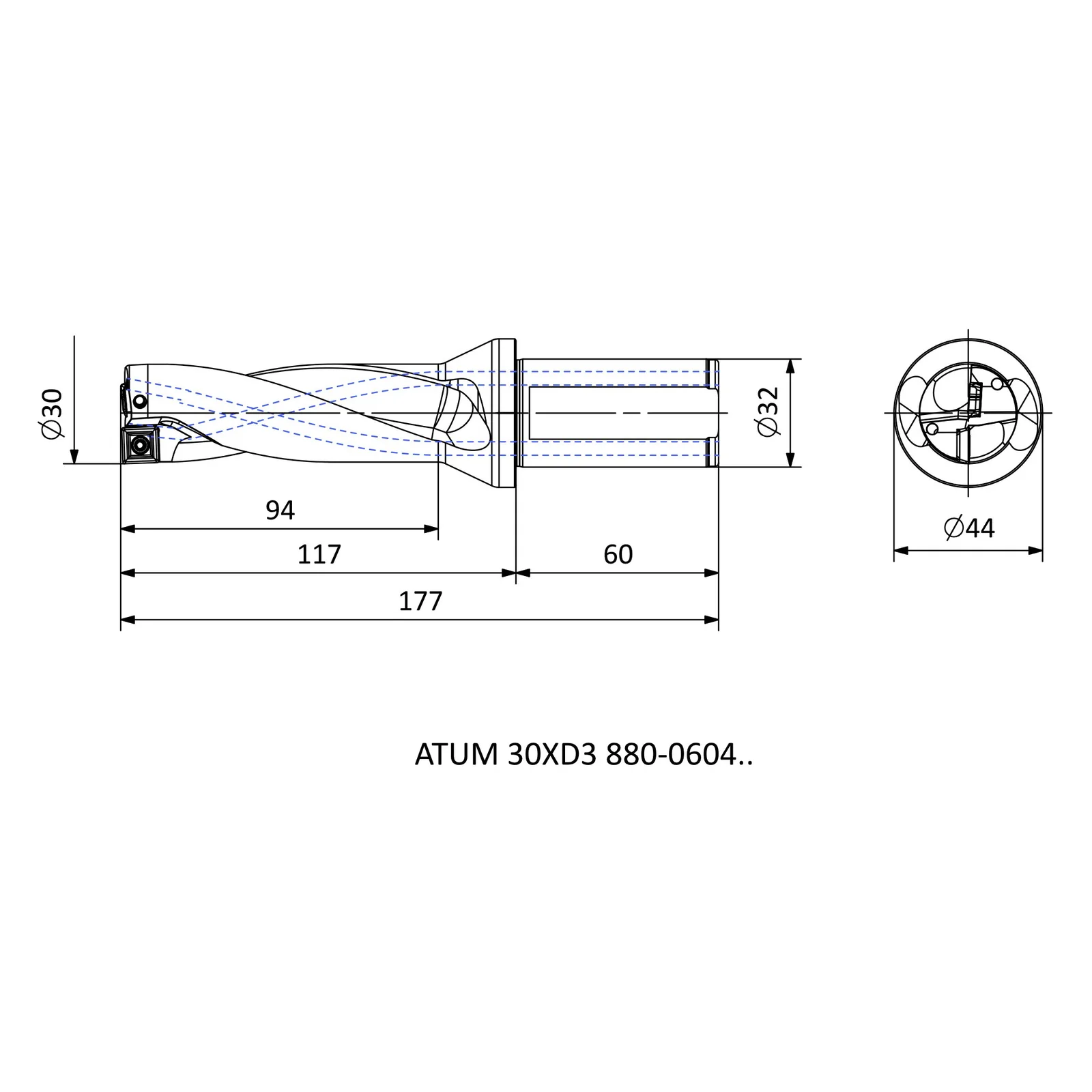 ATUM 30XD3 880-0604.. &mdash; dimensioned drawing