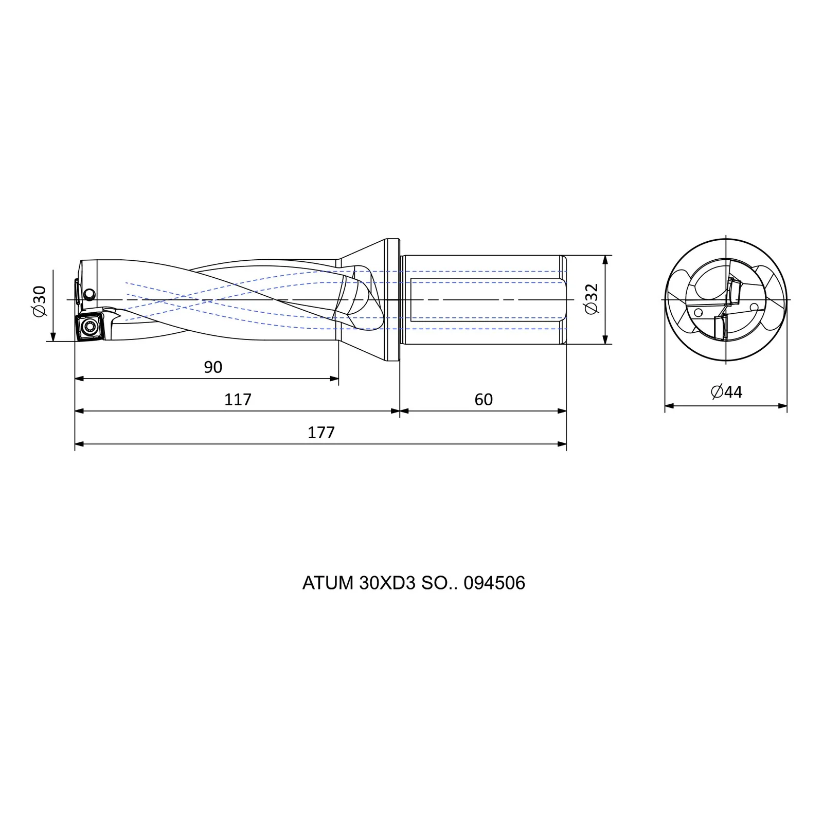 ATUM 30XD3 SO.. 094506 &mdash; dimensioned drawing