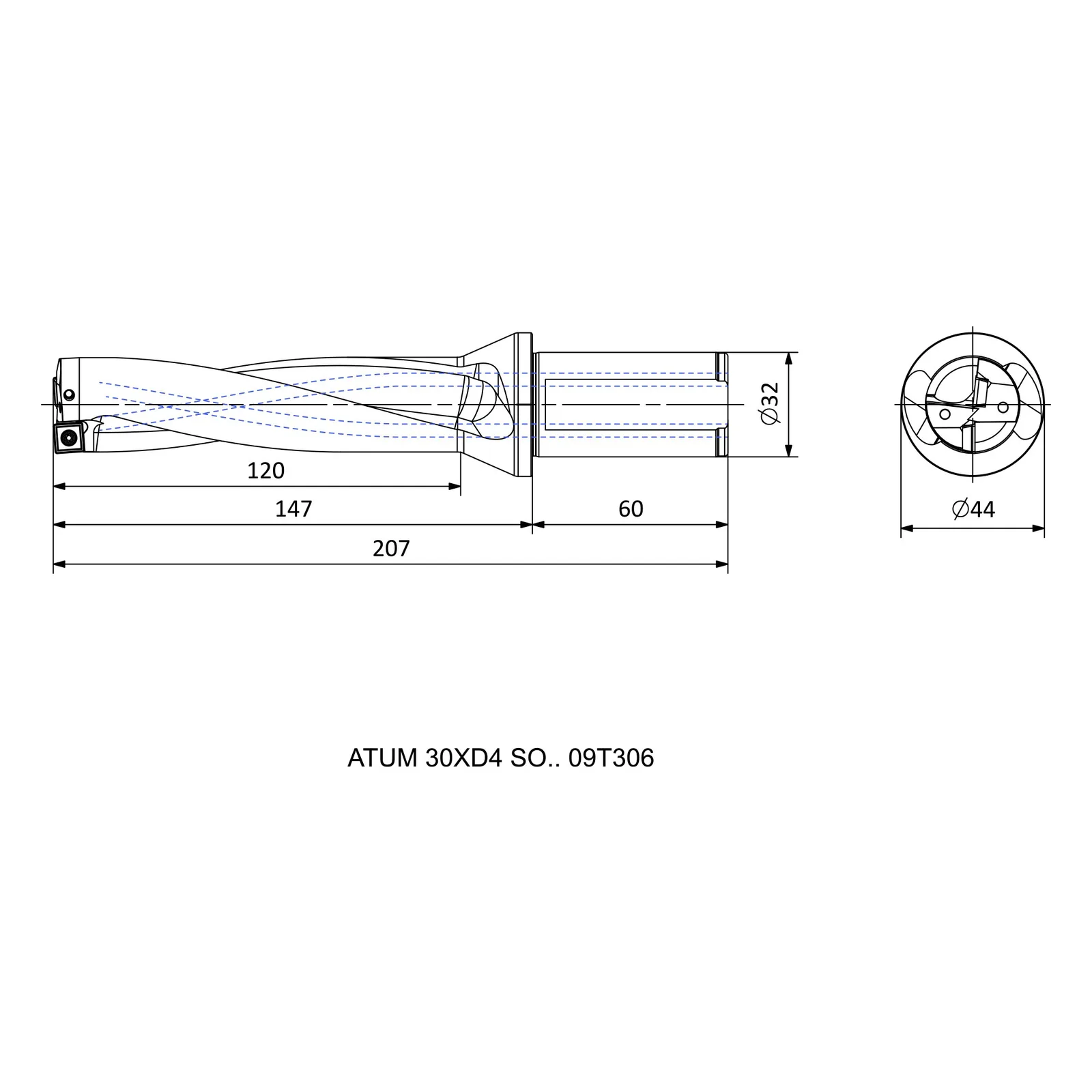 ATUM 30XD4 SO.. 09T306 &mdash; dimensioned drawing