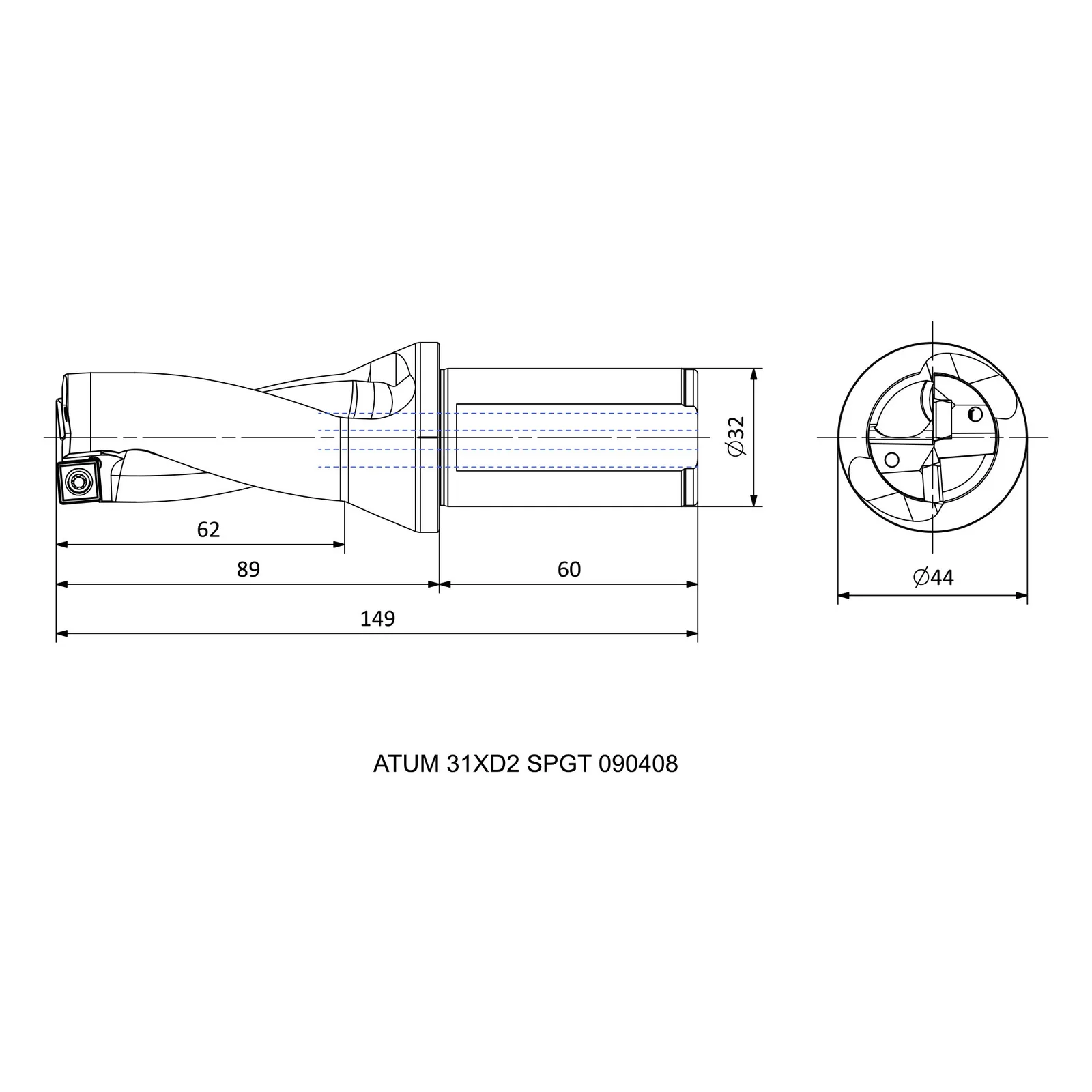 ATUM 31XD2 SPGT 090408 &mdash; dimensioned drawing