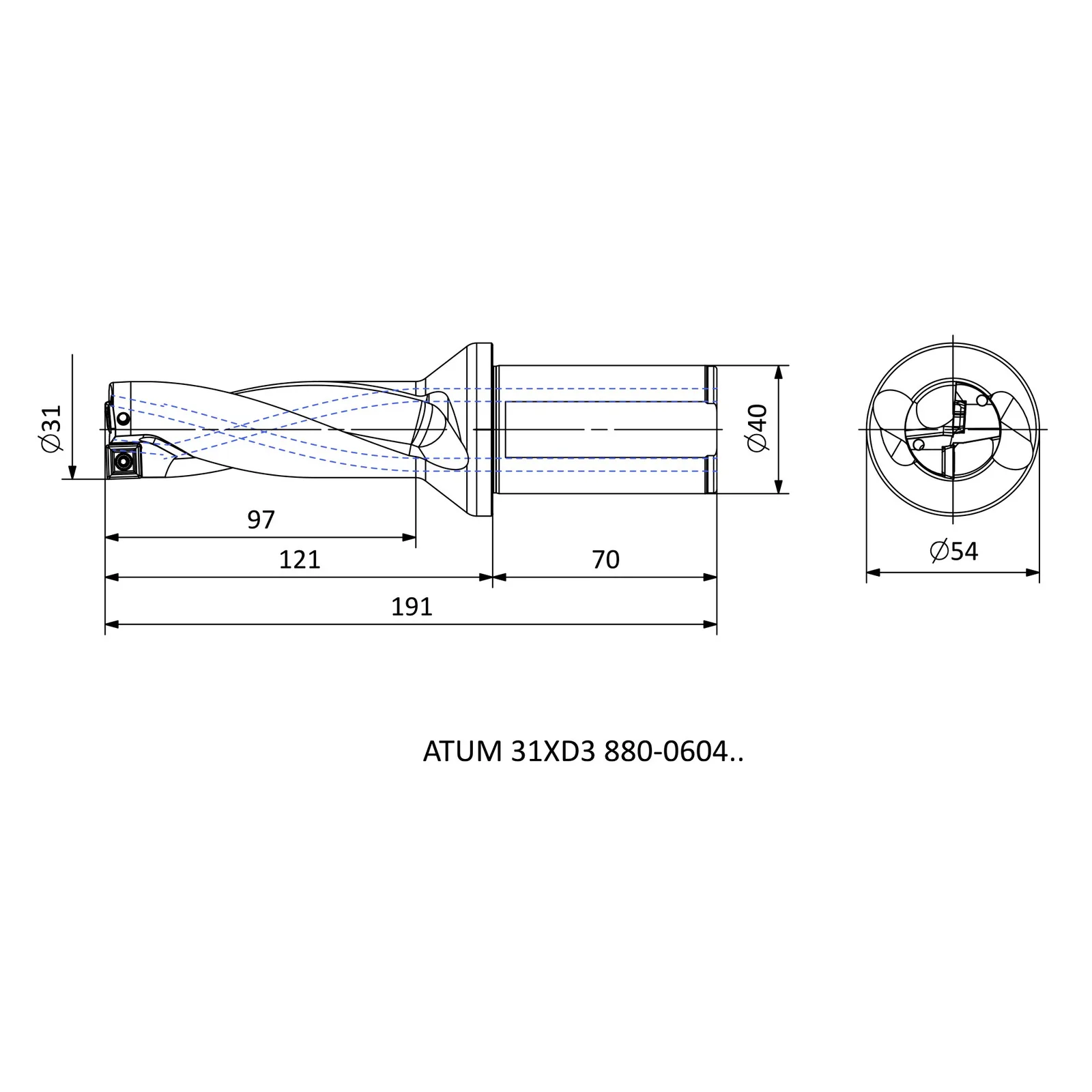 ATUM 31XD3 880-0604.. &mdash; dimensioned drawing