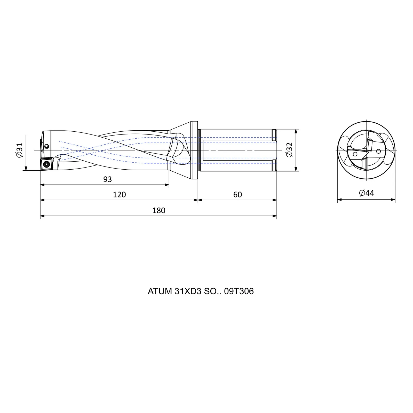 ATUM 31XD3 SO.. 09T306 &mdash; dimensioned drawing