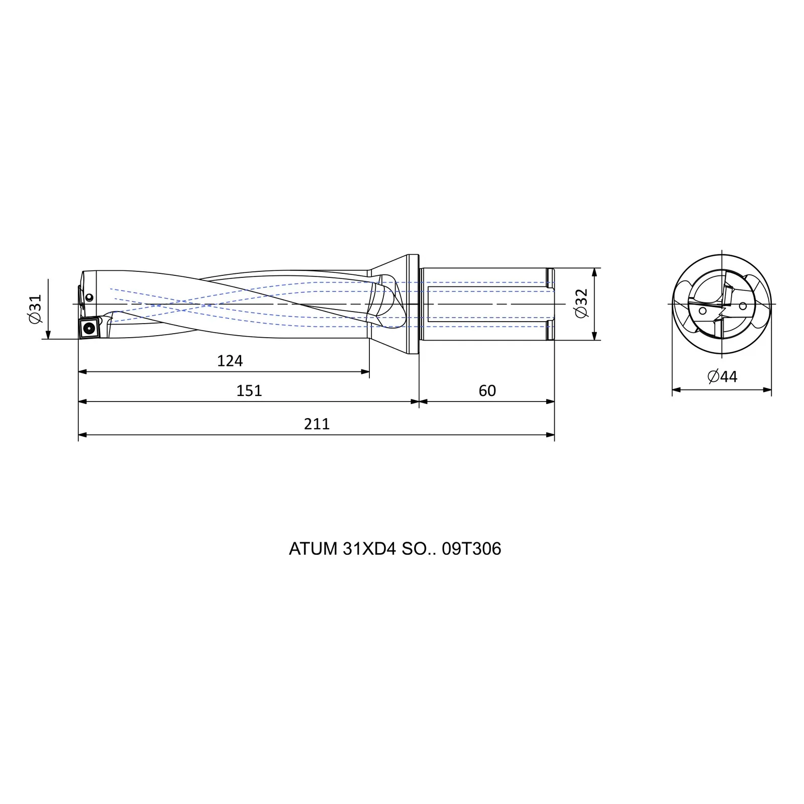 ATUM 31XD4 SO.. 09T306 &mdash; dimensioned drawing