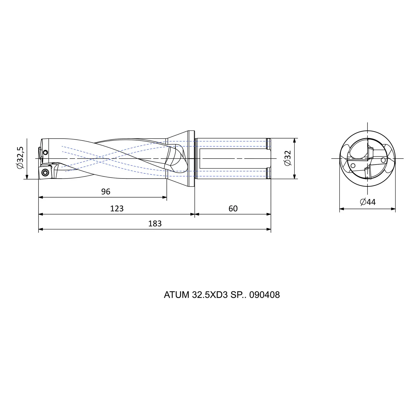 ATUM 32.5XD3 SP.. 090408 &mdash; dimensioned drawing