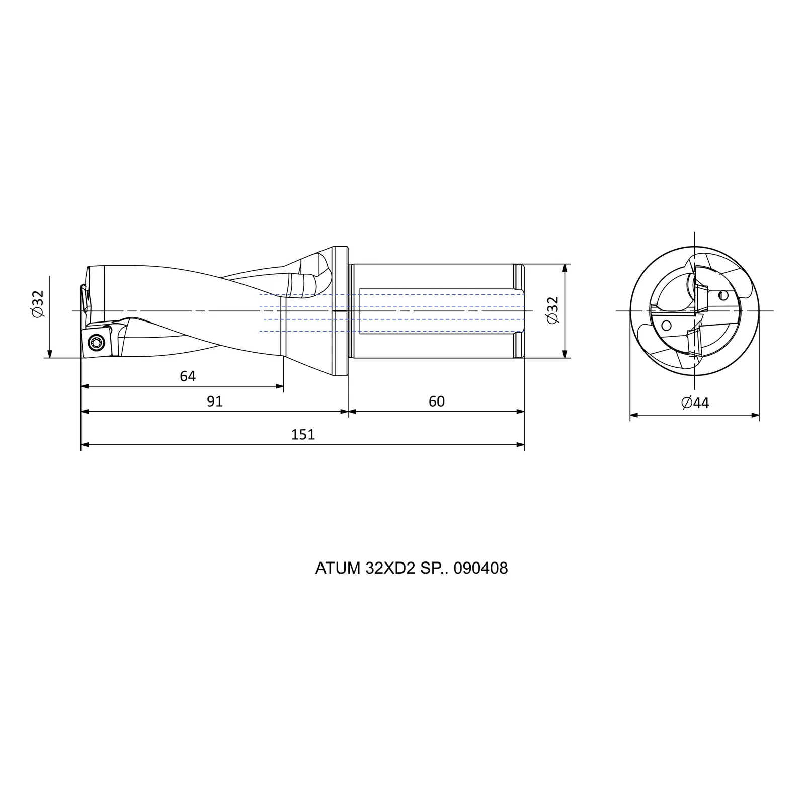 ATUM 32XD2 SP.. 090408 &mdash; dimensioned drawing