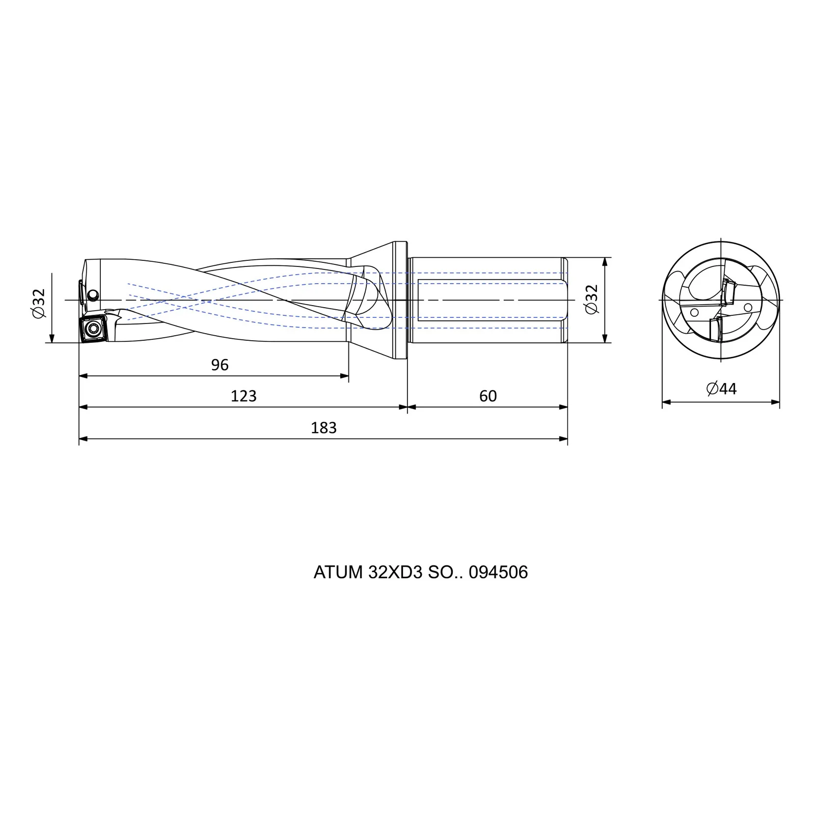 ATUM 32XD3 SO.. 094506 &mdash; dimensioned drawing