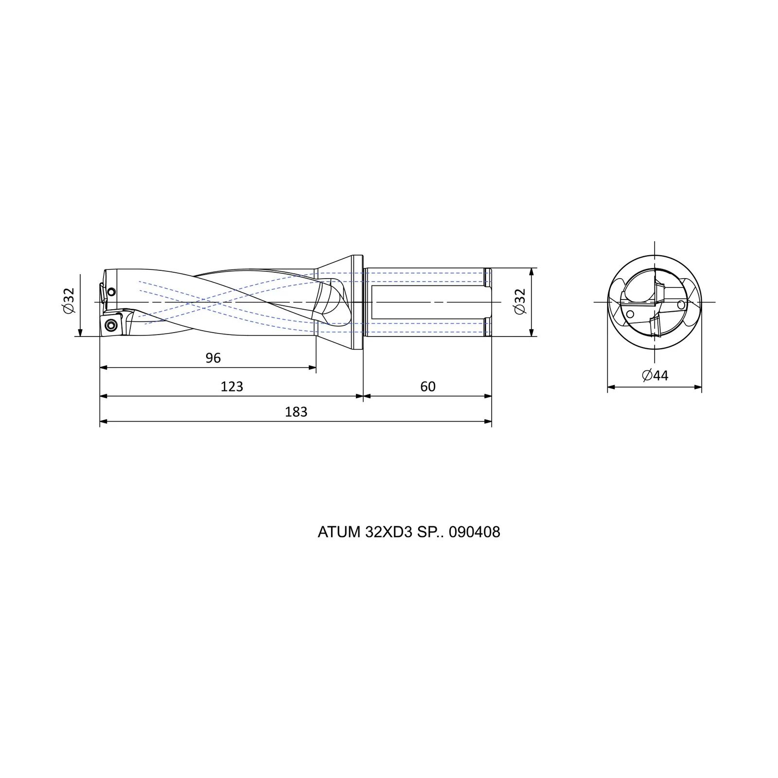 ATUM 32XD3 SP.. 090408 &mdash; dimensioned drawing
