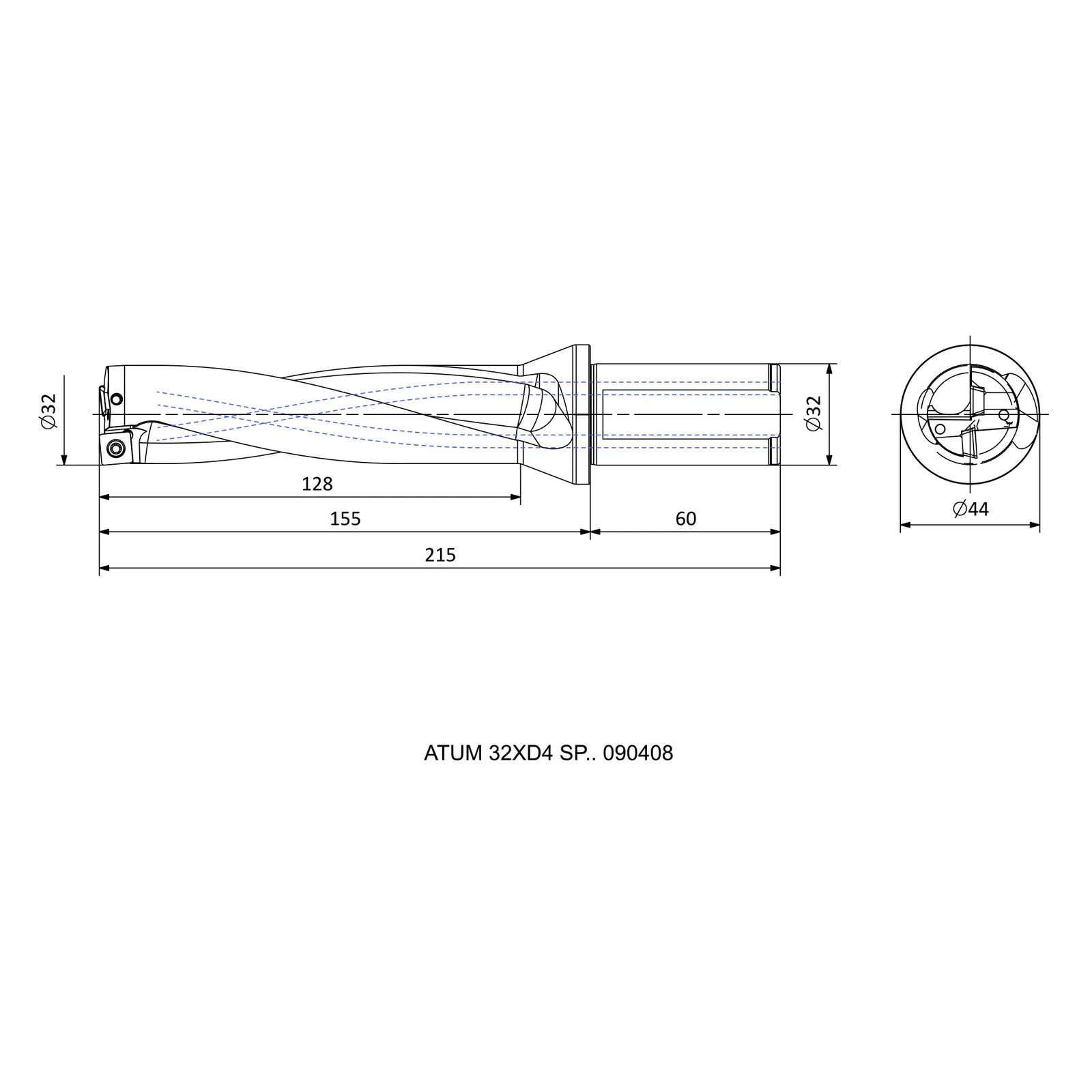 ATUM 32XD4 SP.. 090408 &mdash; dimensioned drawing