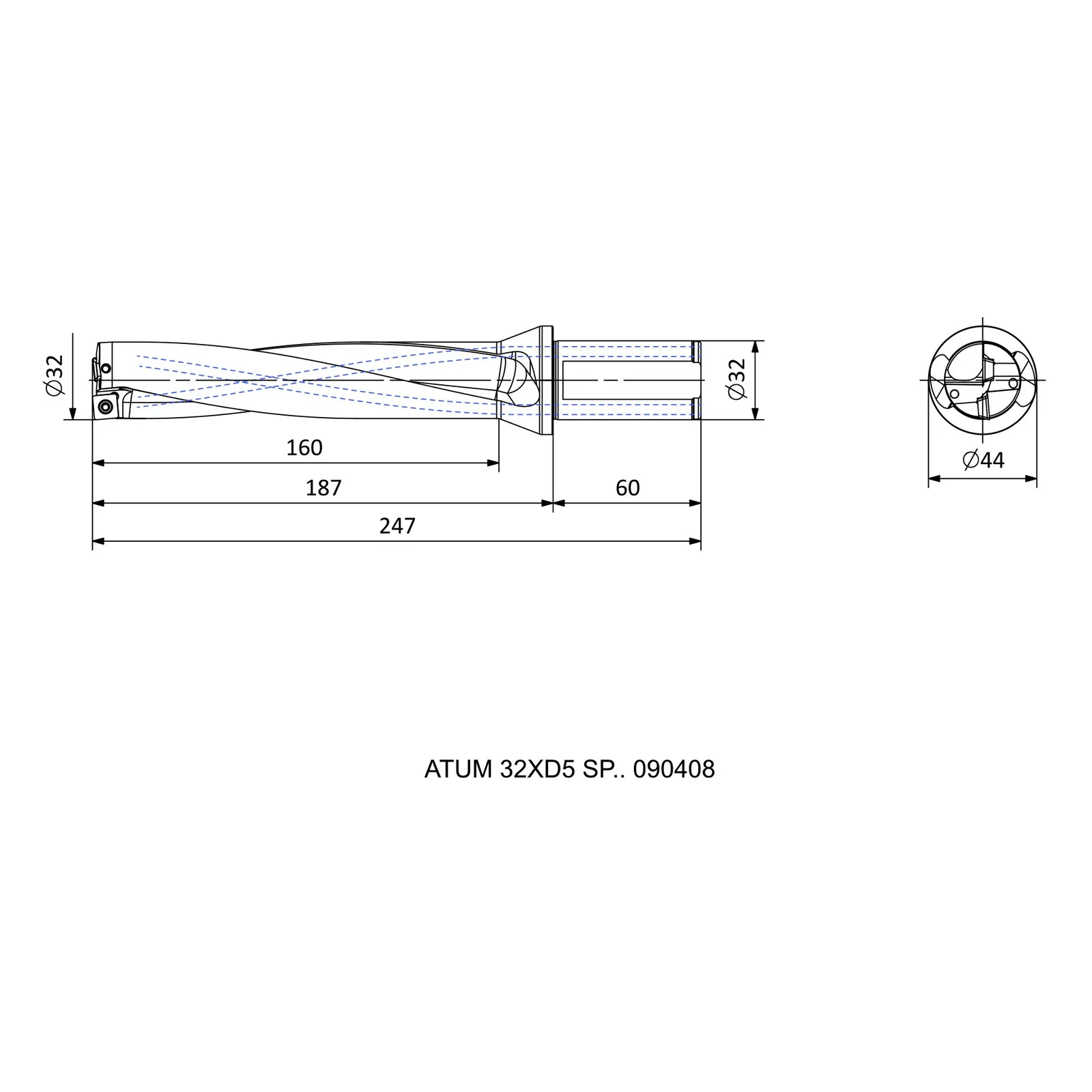 ATUM 32XD5 SP.. 090408 &mdash; dimensioned drawing