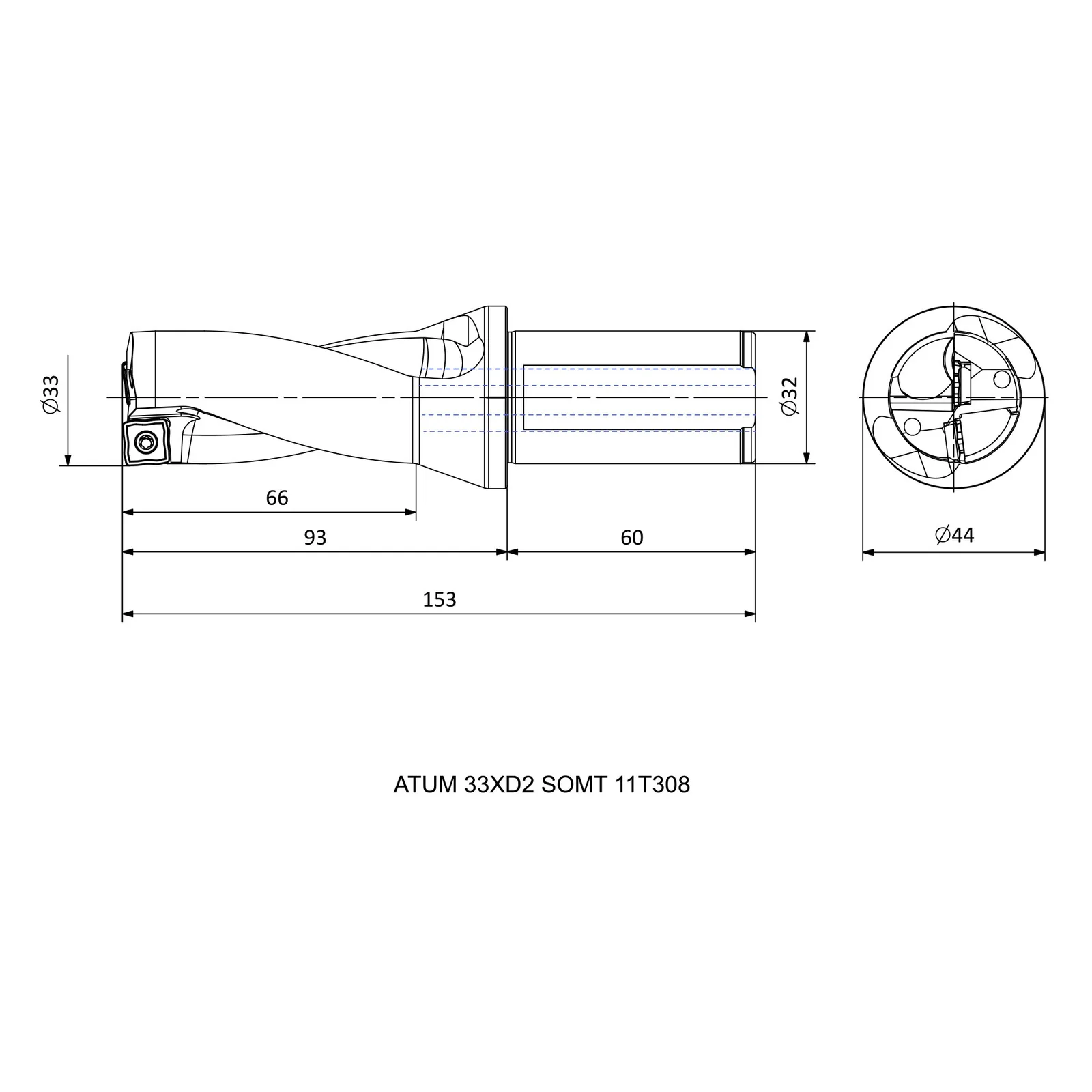 ATUM 33XD2 SOMT 11T308 &mdash; dimensioned drawing