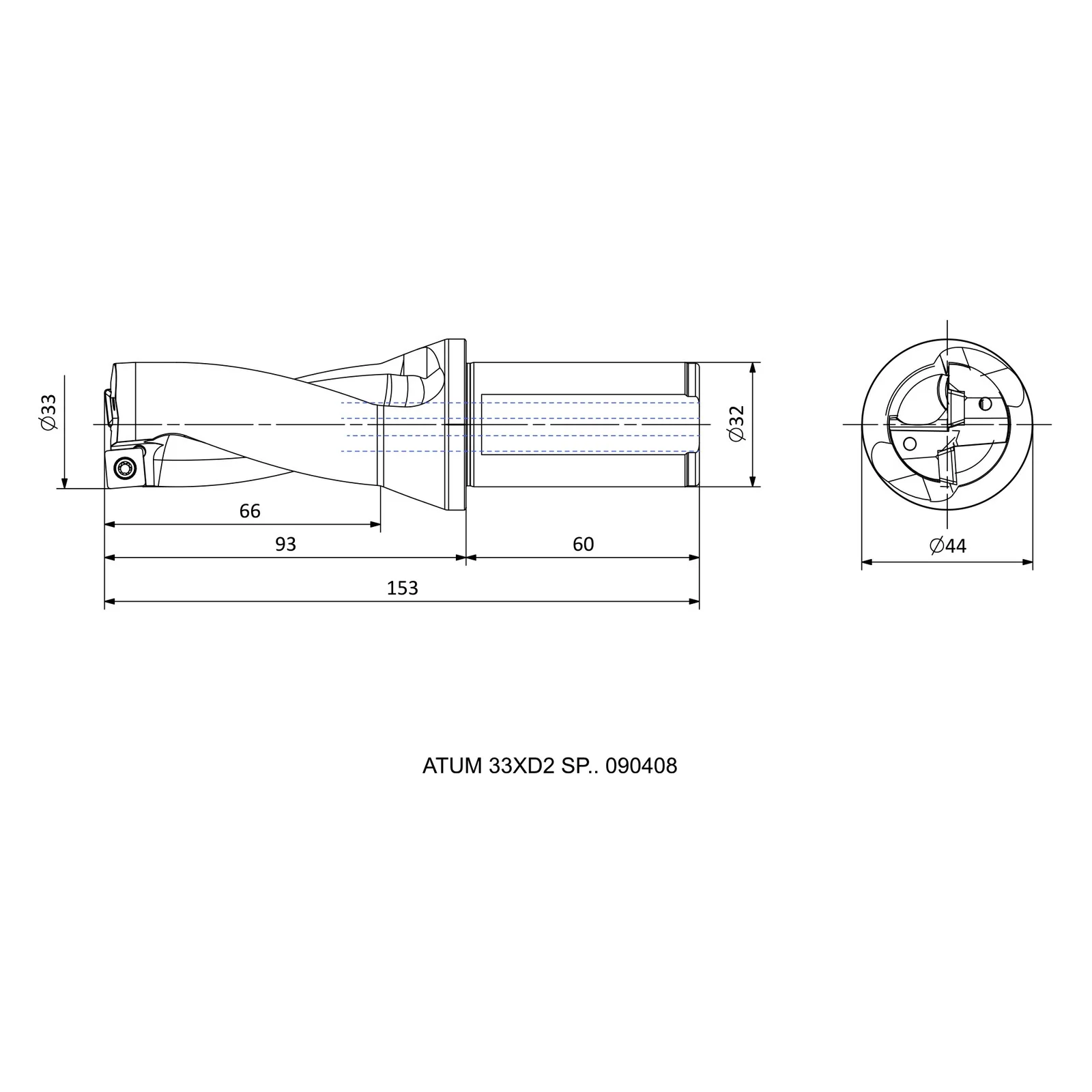 ATUM 33XD2 SP.. 090408 &mdash; dimensioned drawing