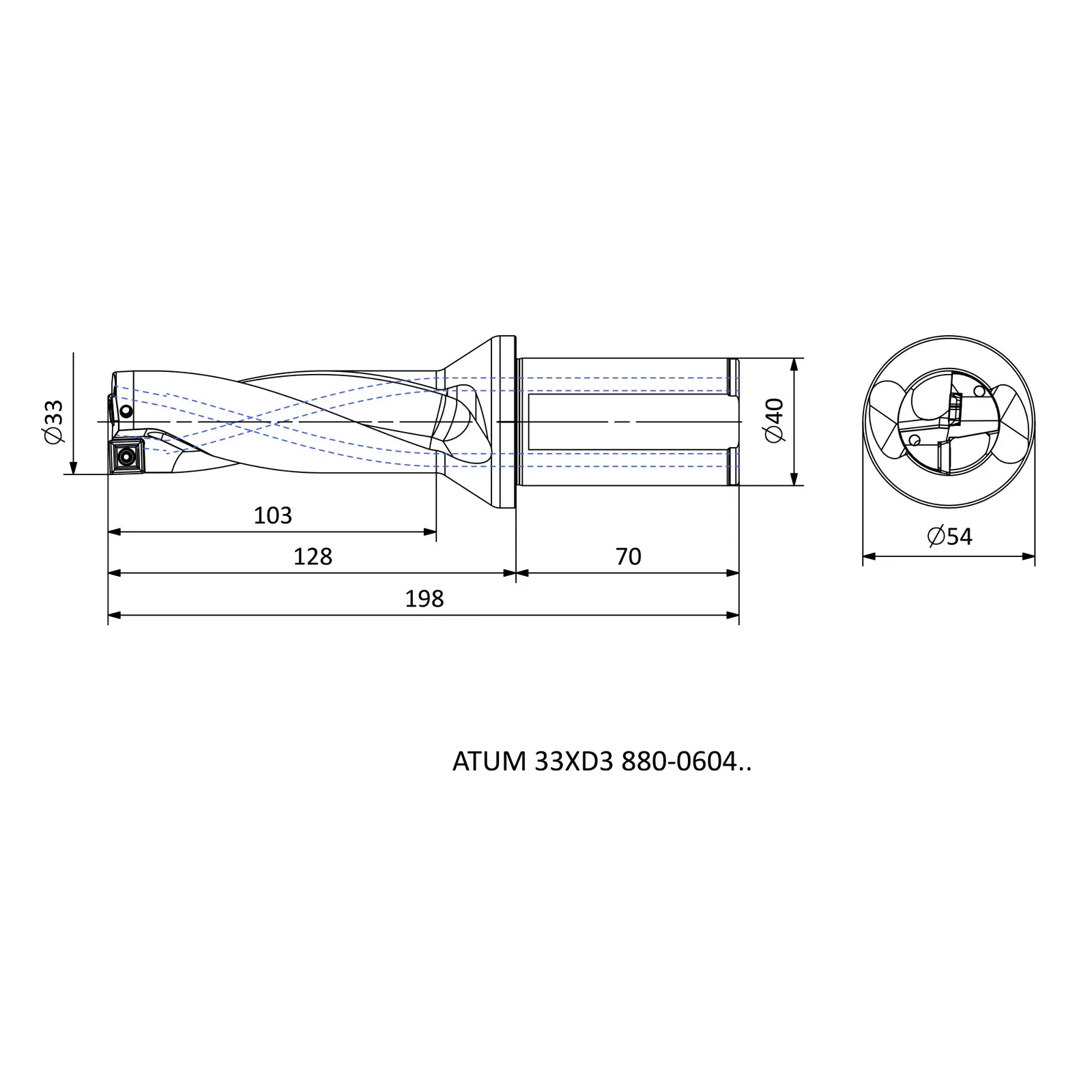 ATUM 33XD3 880-0604.. &mdash; dimensioned drawing