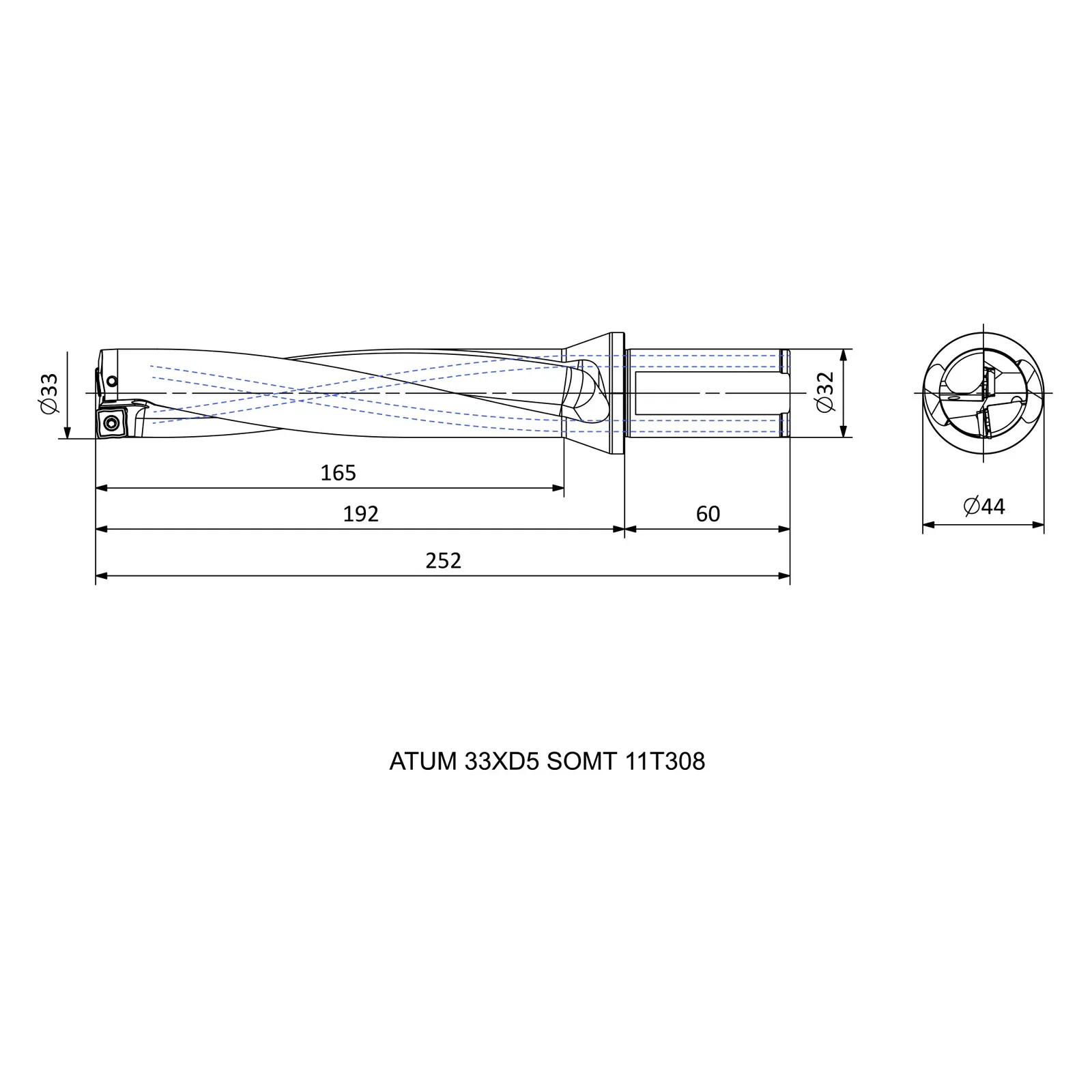 ATUM 33XD5 SOMT 11T308 &mdash; dimensioned drawing