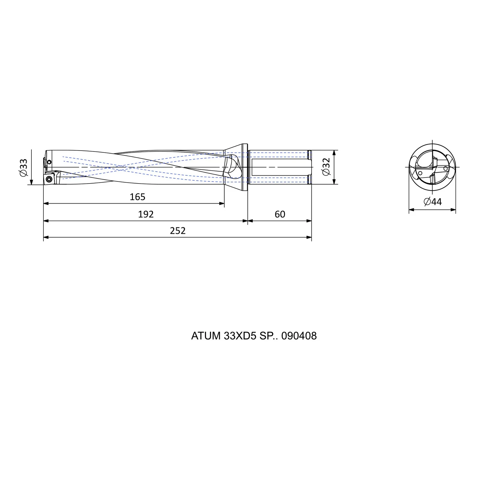 ATUM 33XD5 SP.. 090408 &mdash; dimensioned drawing