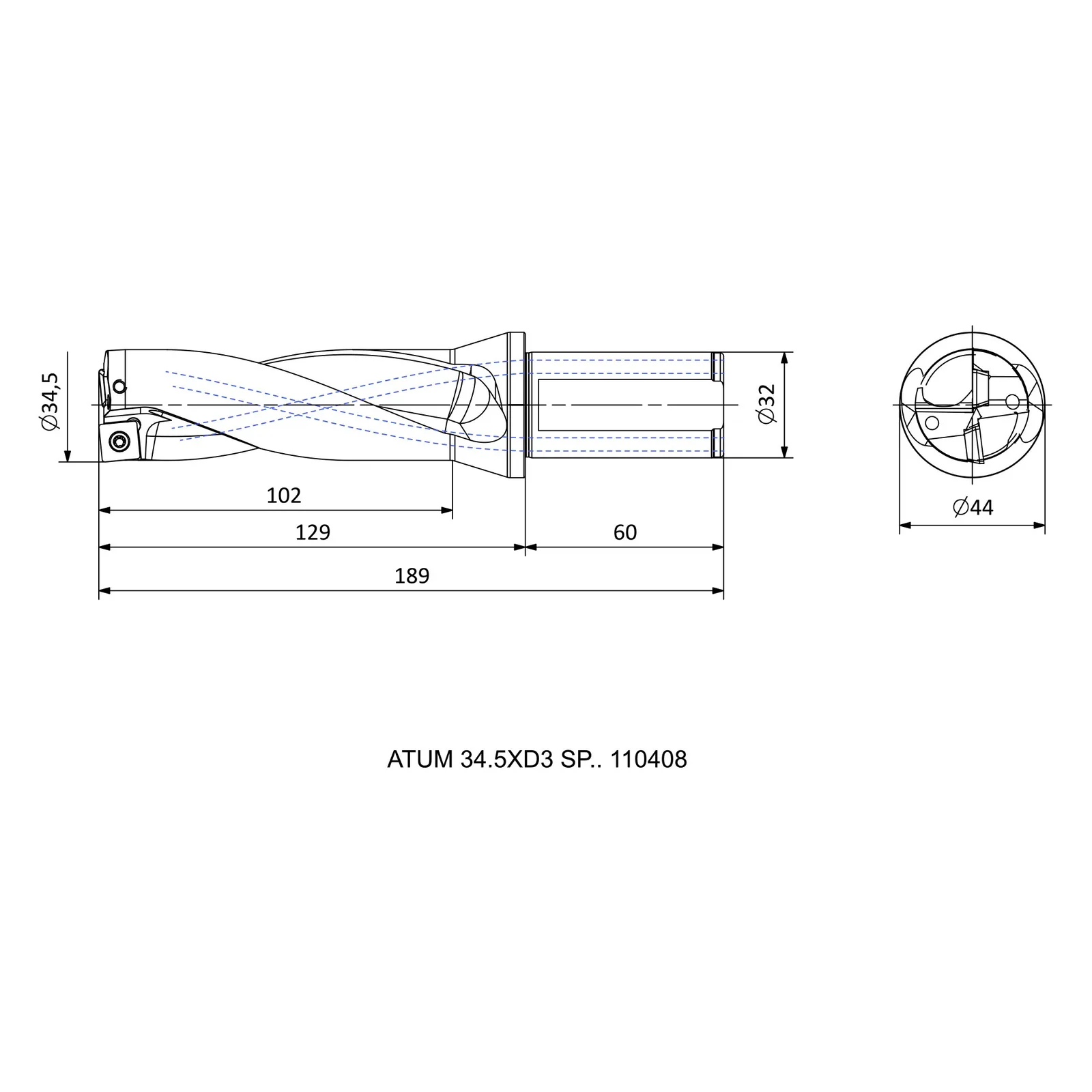 ATUM 34.5XD3 SP.. 110408 &mdash; dimensioned drawing