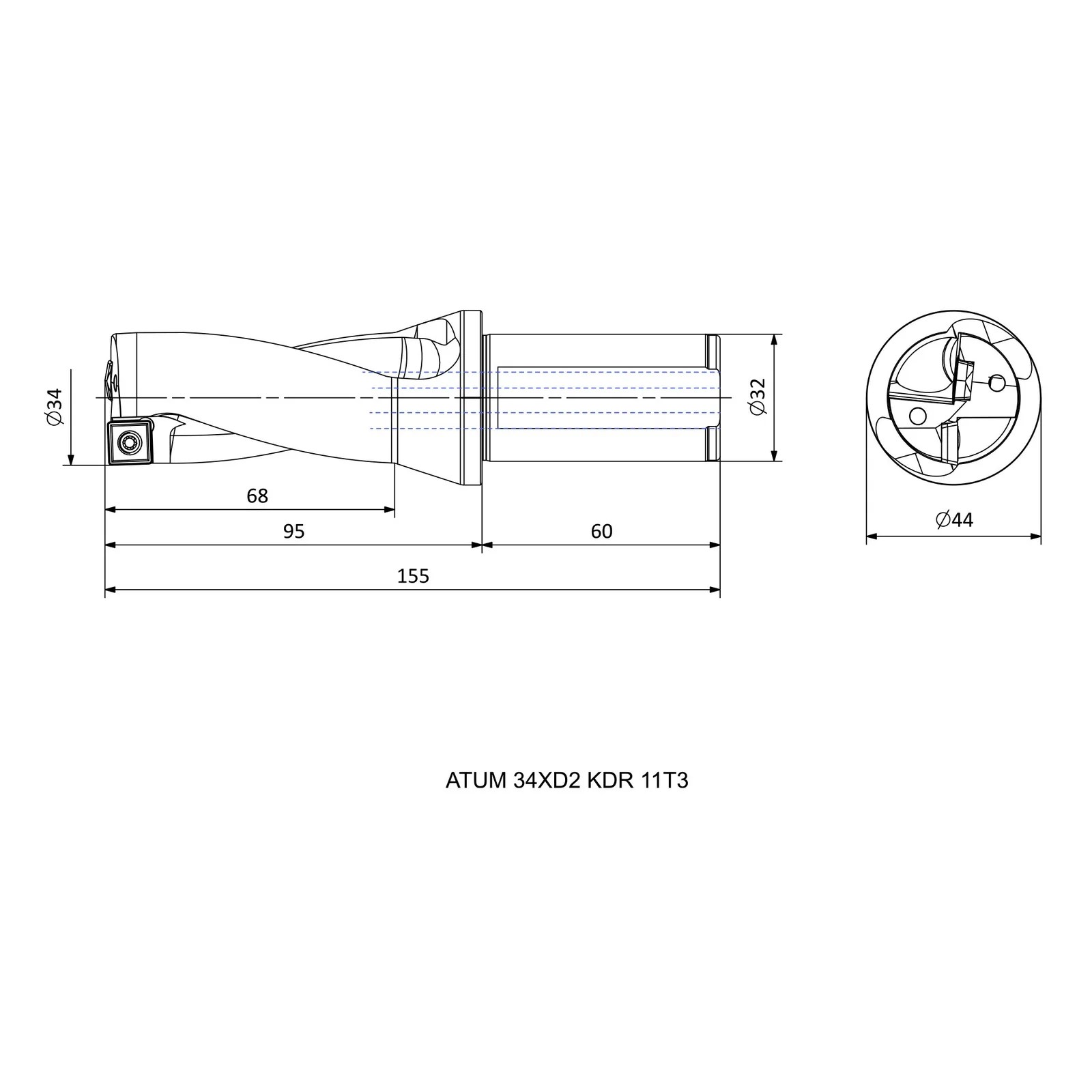 ATUM 34XD2 KDR 11T3.. &mdash; dimensioned drawing