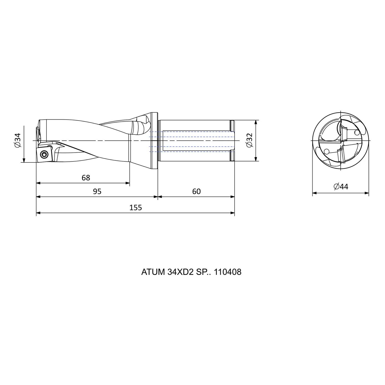 ATUM 34XD2 SP.. 110408 &mdash; dimensioned drawing