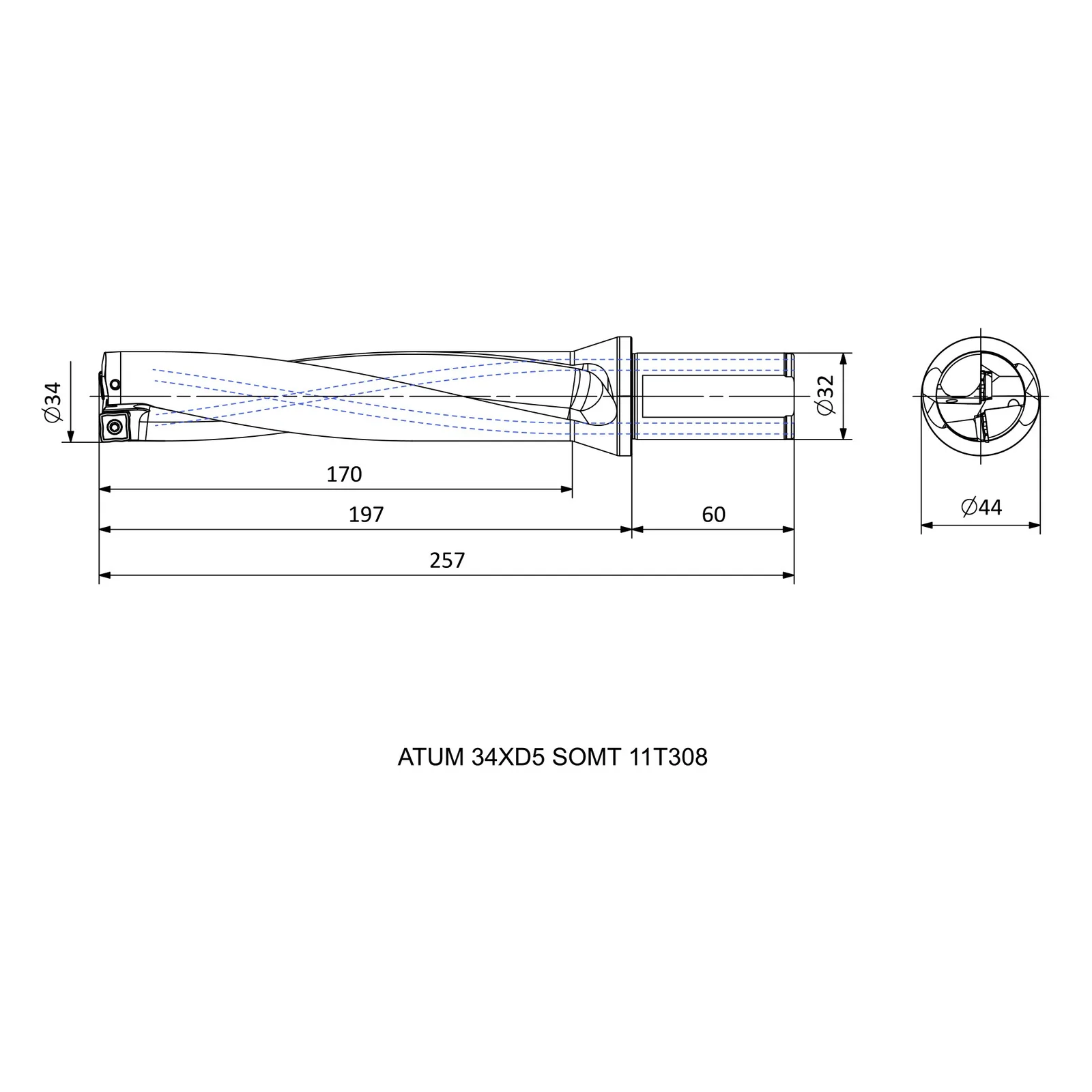 ATUM 34XD5 SOMT 11T308 &mdash; dimensioned drawing