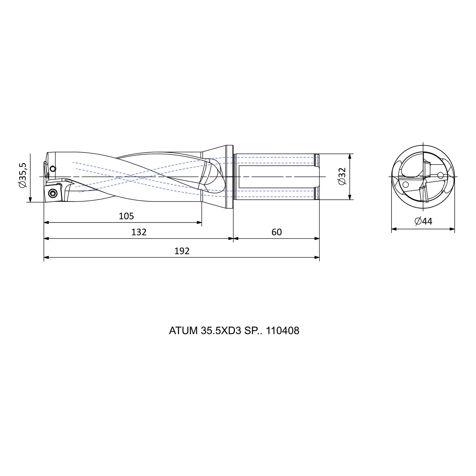 ATUM 35.5XD3 SP.. 110408 &mdash; dimensioned drawing